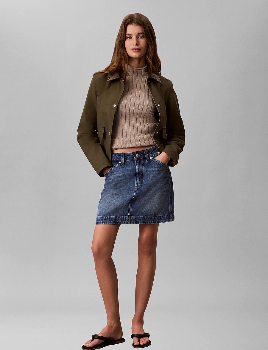 Calvin Klein Jeans - WOVEN LABEL TNECK SWEATER - rullekraver - oatmeal melange - 0