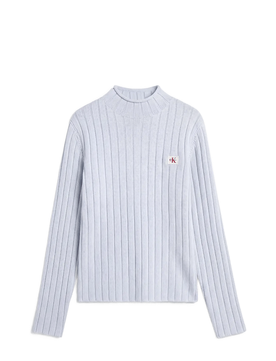 Calvin Klein Jeans - WOVEN LABEL TNECK SWEATER - rullekraver - plein air - 1
