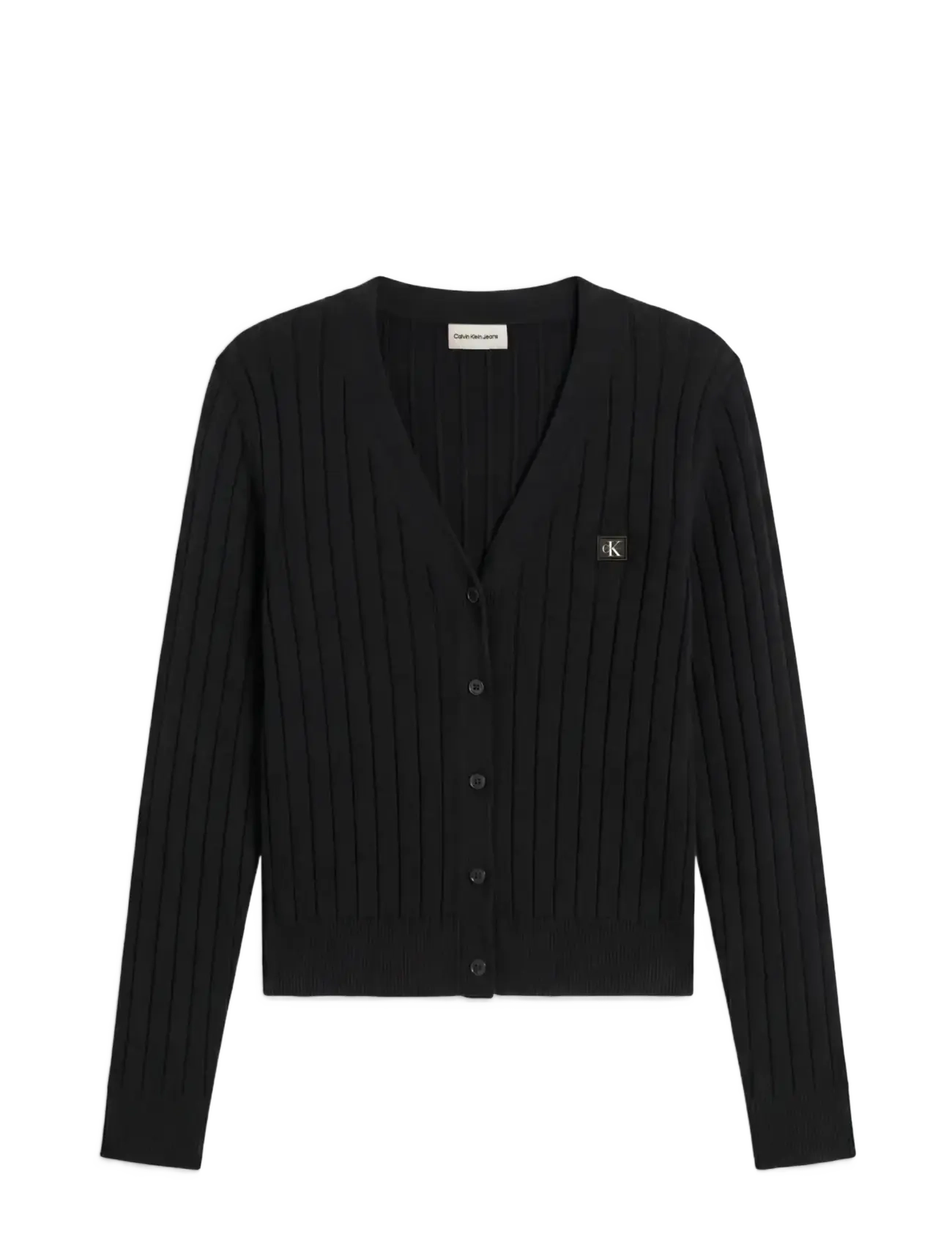 Calvin Klein Jeans - WOVEN LABEL CARDIGAN - black - 1