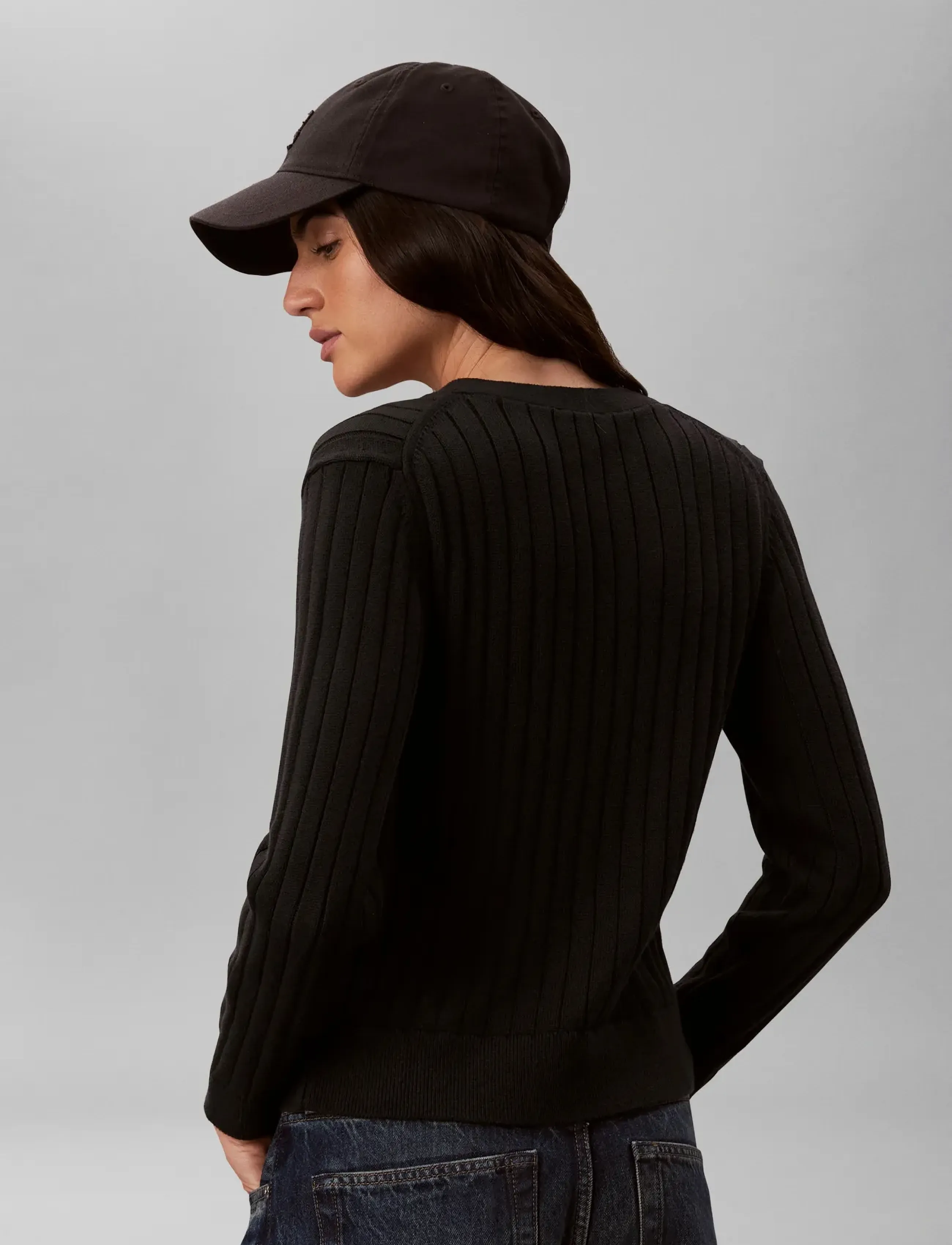 Calvin Klein Jeans - WOVEN LABEL CARDIGAN - black - 2