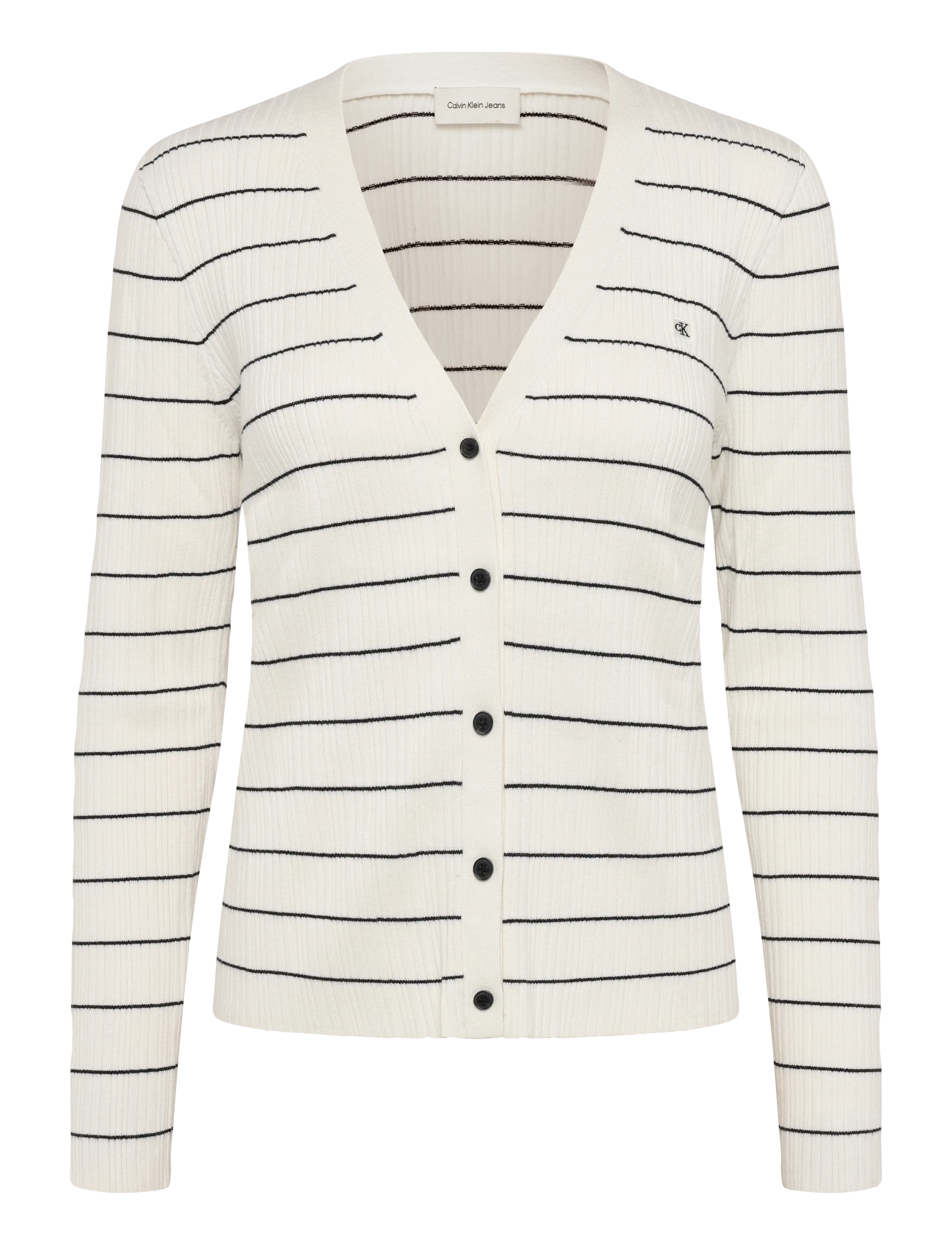 Calvin Klein Jeans TECH KNIT RIB STRIPE CARDIGAN -  - TOFU / cream