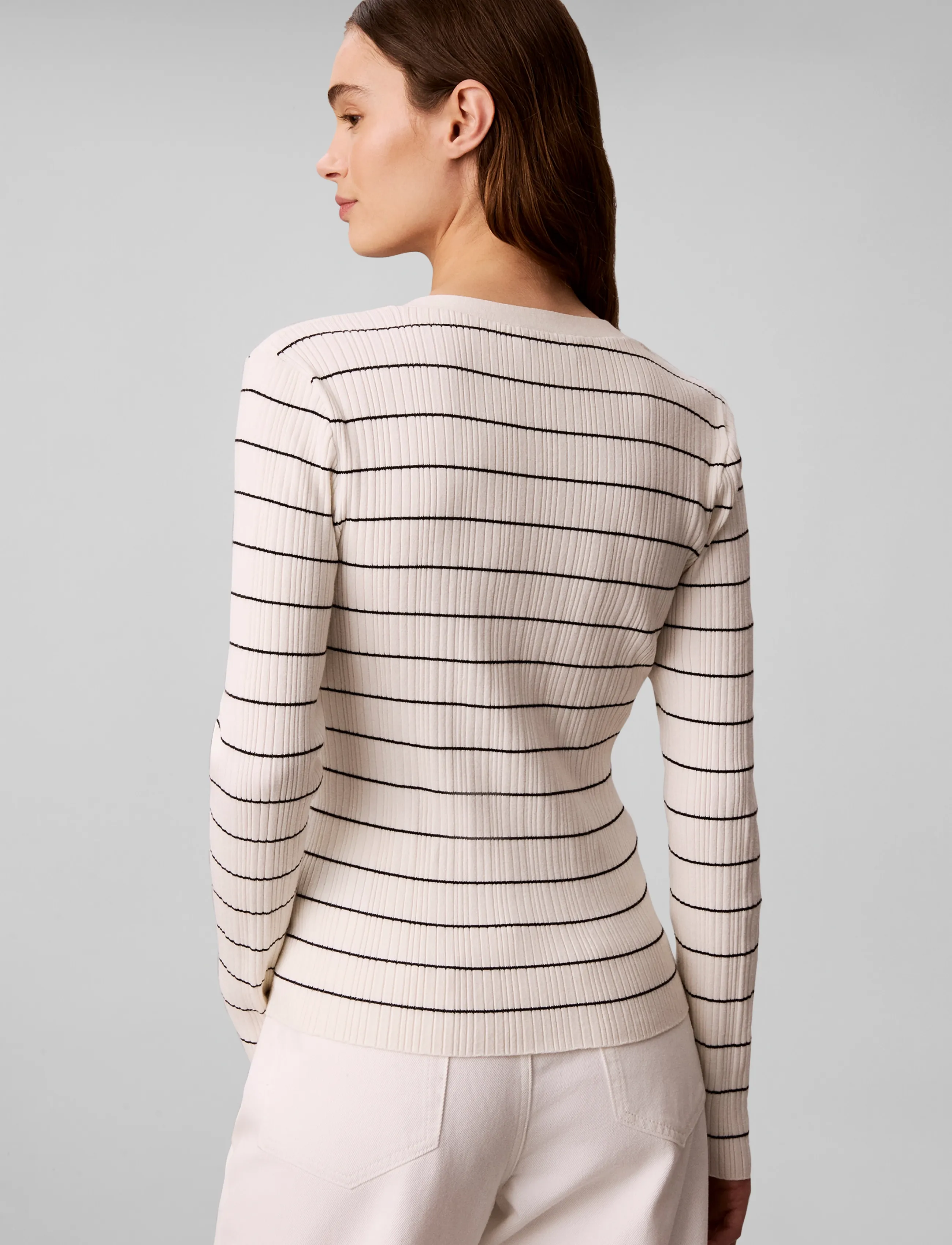 Calvin Klein Jeans - TECH KNIT RIB STRIPE CARDIGAN - kardiganai - tofu - 3