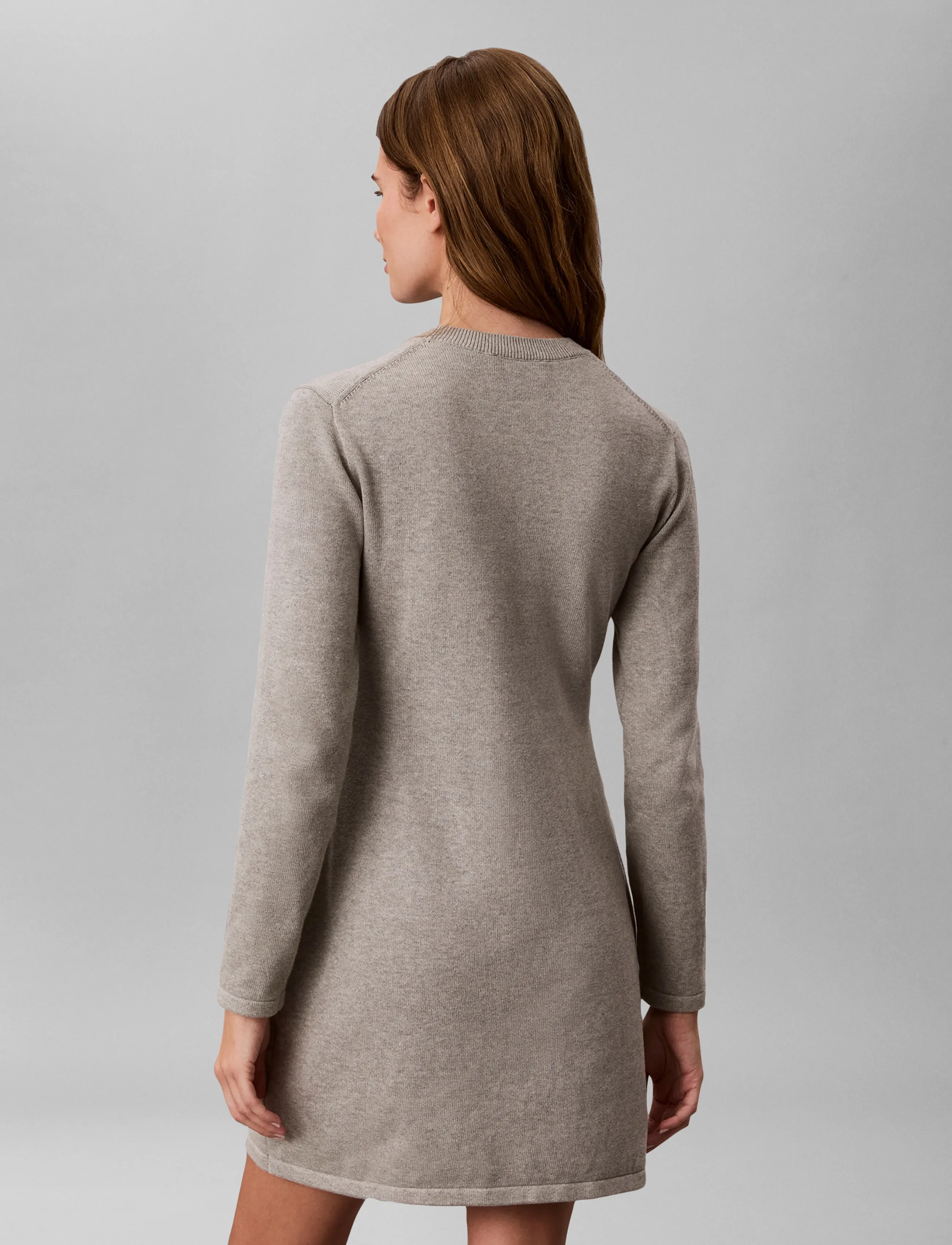 Calvin Klein Jeans - LS LOGO MINIDRESS - strikkjoler - b10 grey heather - 2