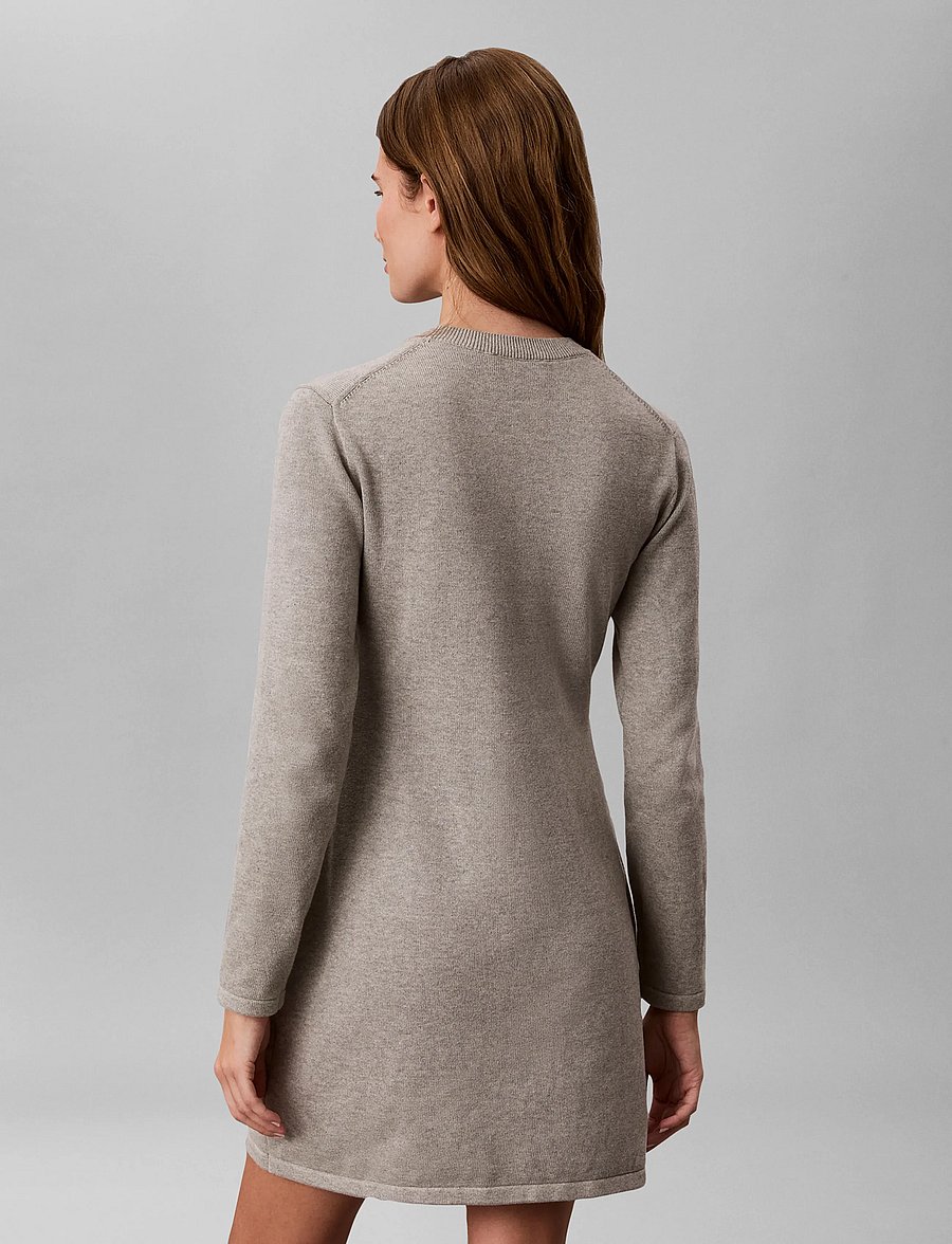 Calvin Klein Jeans - LS LOGO MINIDRESS - strikkjoler - b10 grey heather - 2