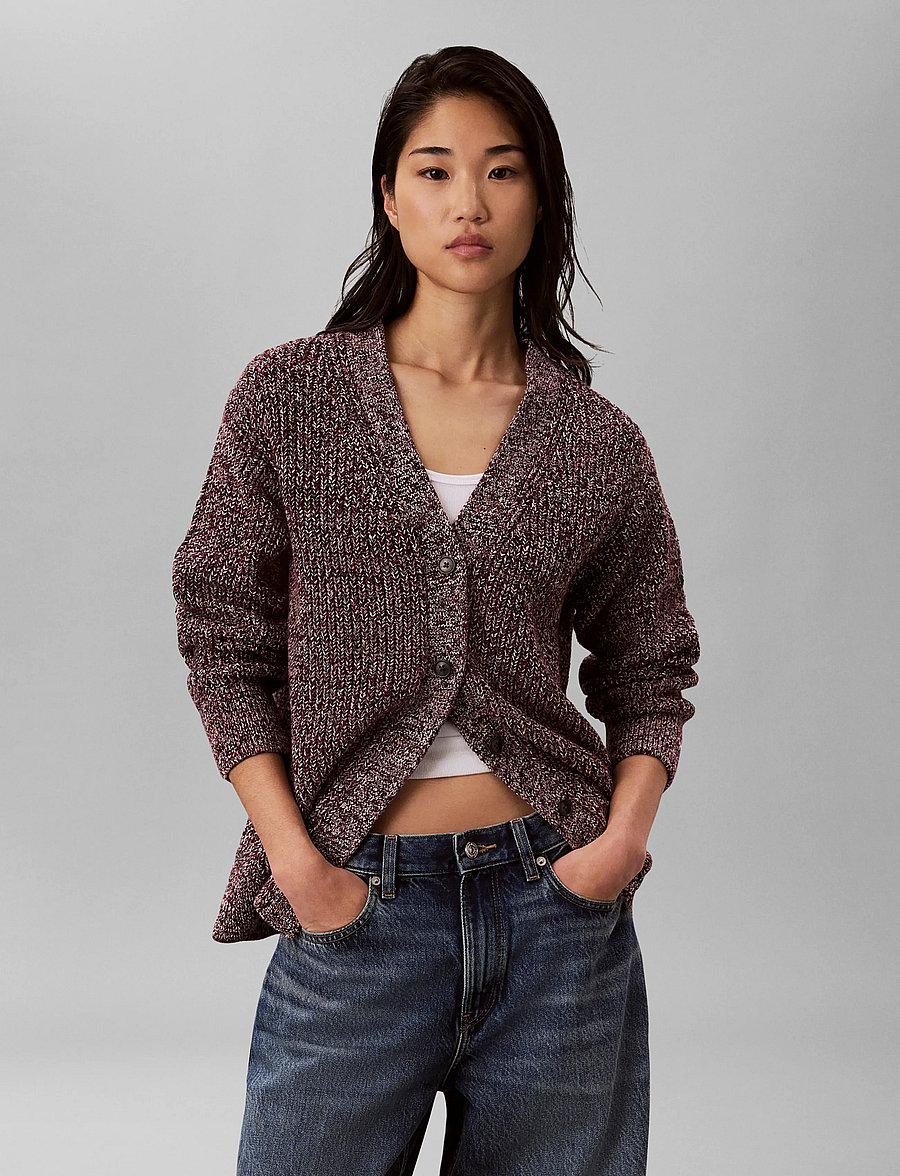 Calvin Klein Jeans - CHUNKY COTTON MOULINE CARDIGAN - cardigans - rhododendron - 3