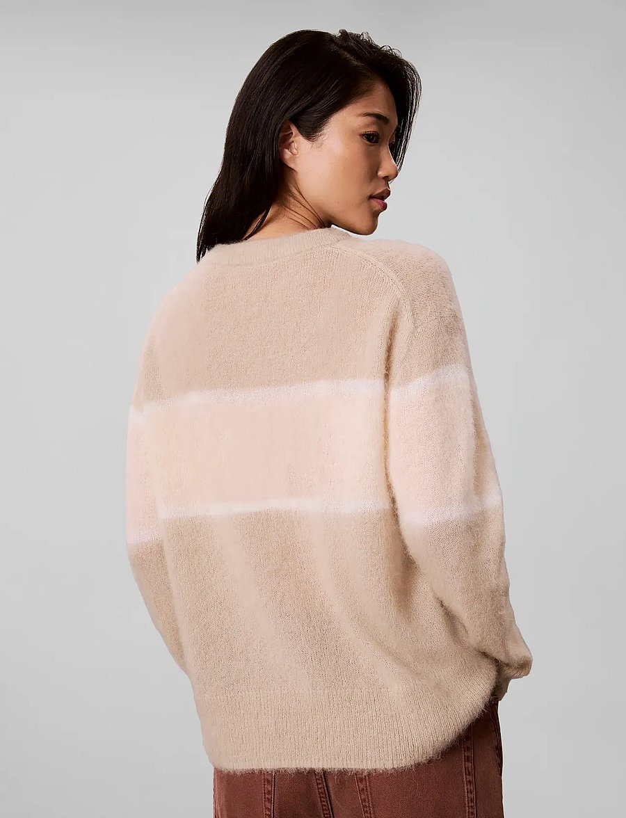 Calvin Klein Jeans - BRUSHED ALPACA STRIPE LOGO SWEAT - jumpers - white pepper - 2