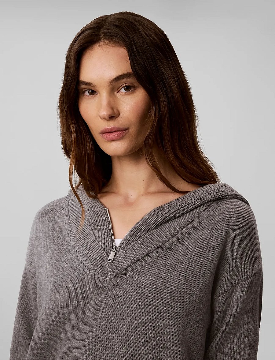 Calvin Klein Jeans - CHUNKY COTTON QZ HOODIE - hoodies - b30 grey heather - 5