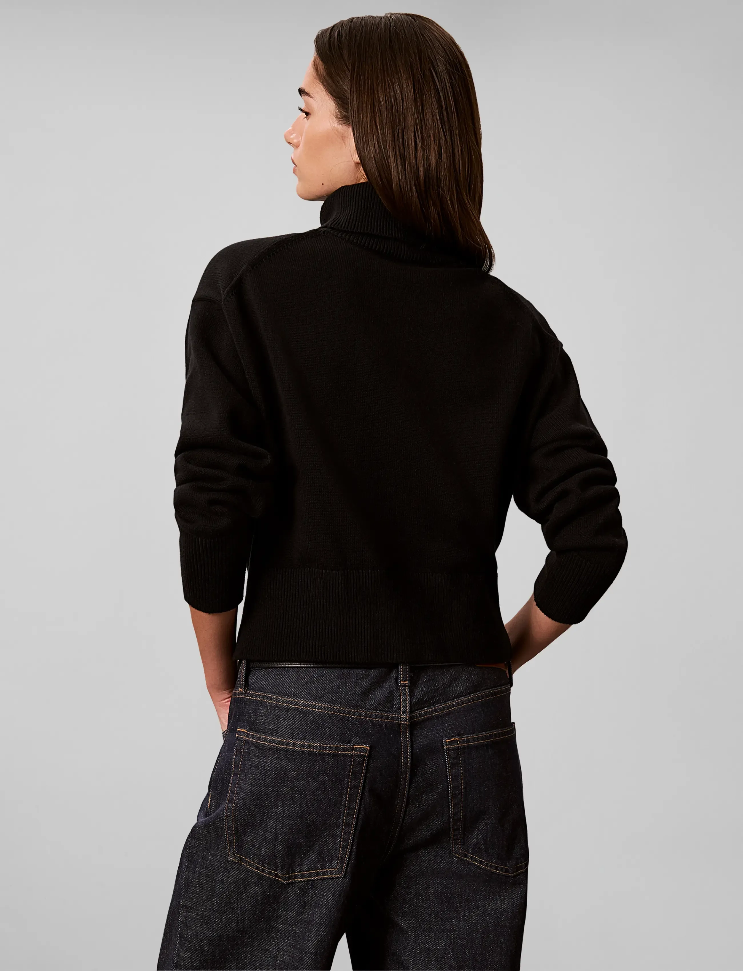 Calvin Klein Jeans - LS LOGO TNECK PULLOVER - rullekraver - black - 2