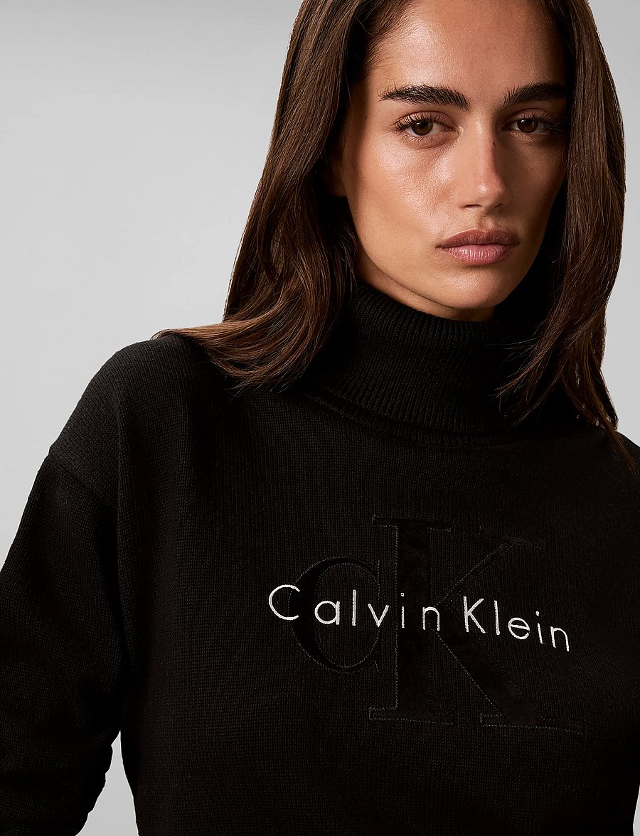 Calvin Klein Jeans - LS LOGO TNECK PULLOVER - rullekraver - black - 4