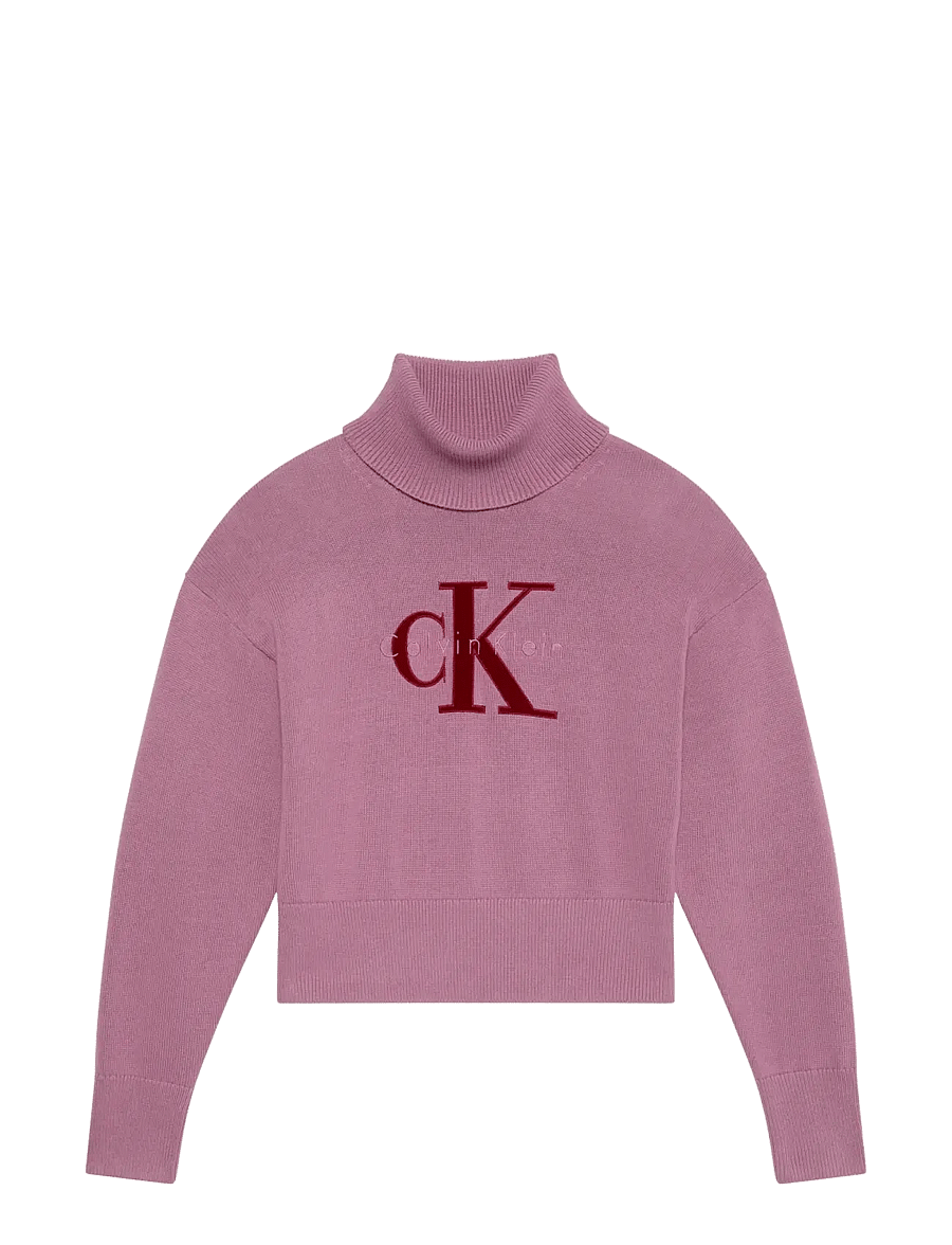 Calvin Klein Jeans - LS LOGO TNECK PULLOVER - rullekraver - dusky orchid - 1