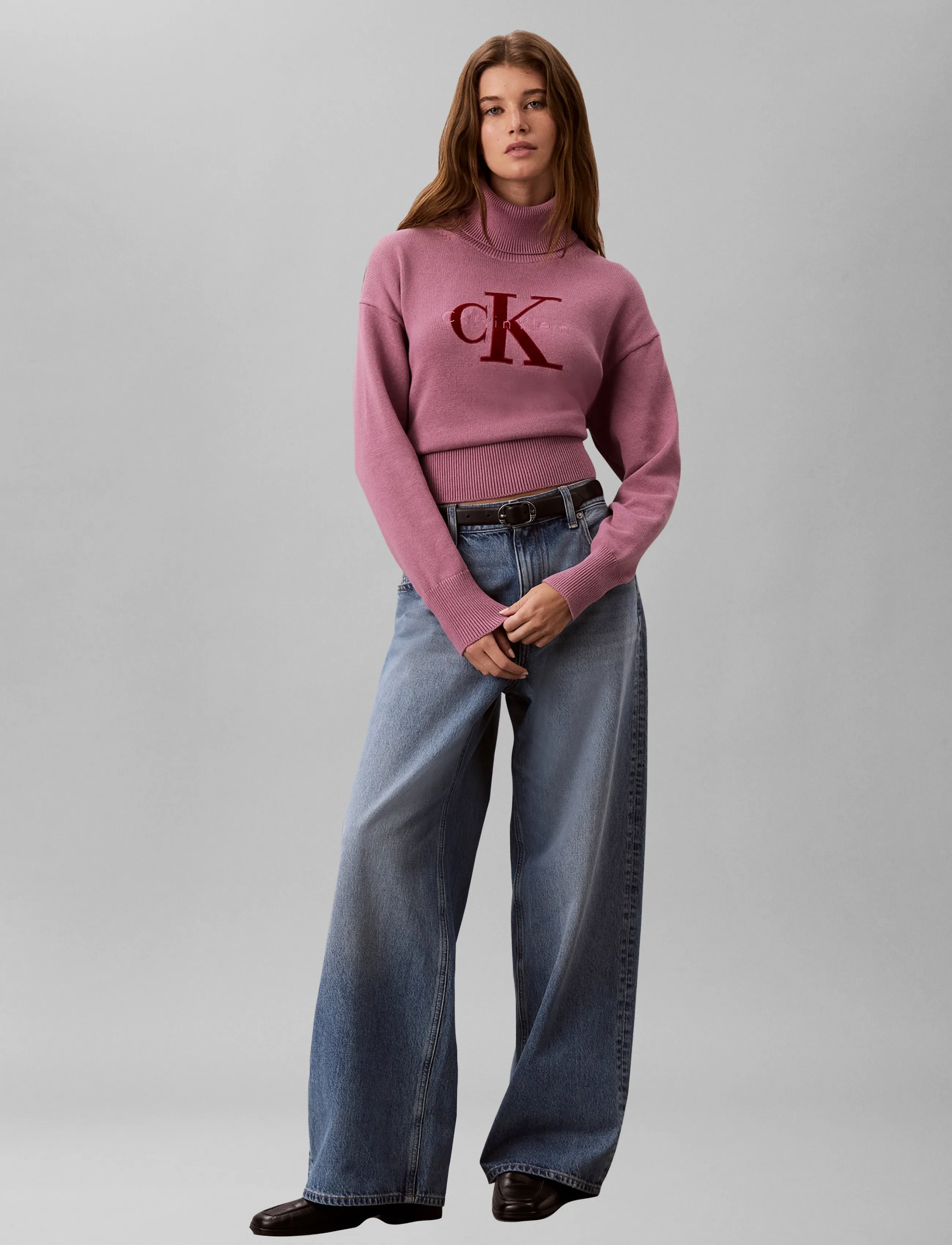 Calvin Klein Jeans LS LOGO TNECK PULLOVER - Calvin Klein Jeans - DUSKY ORCHID / purple
