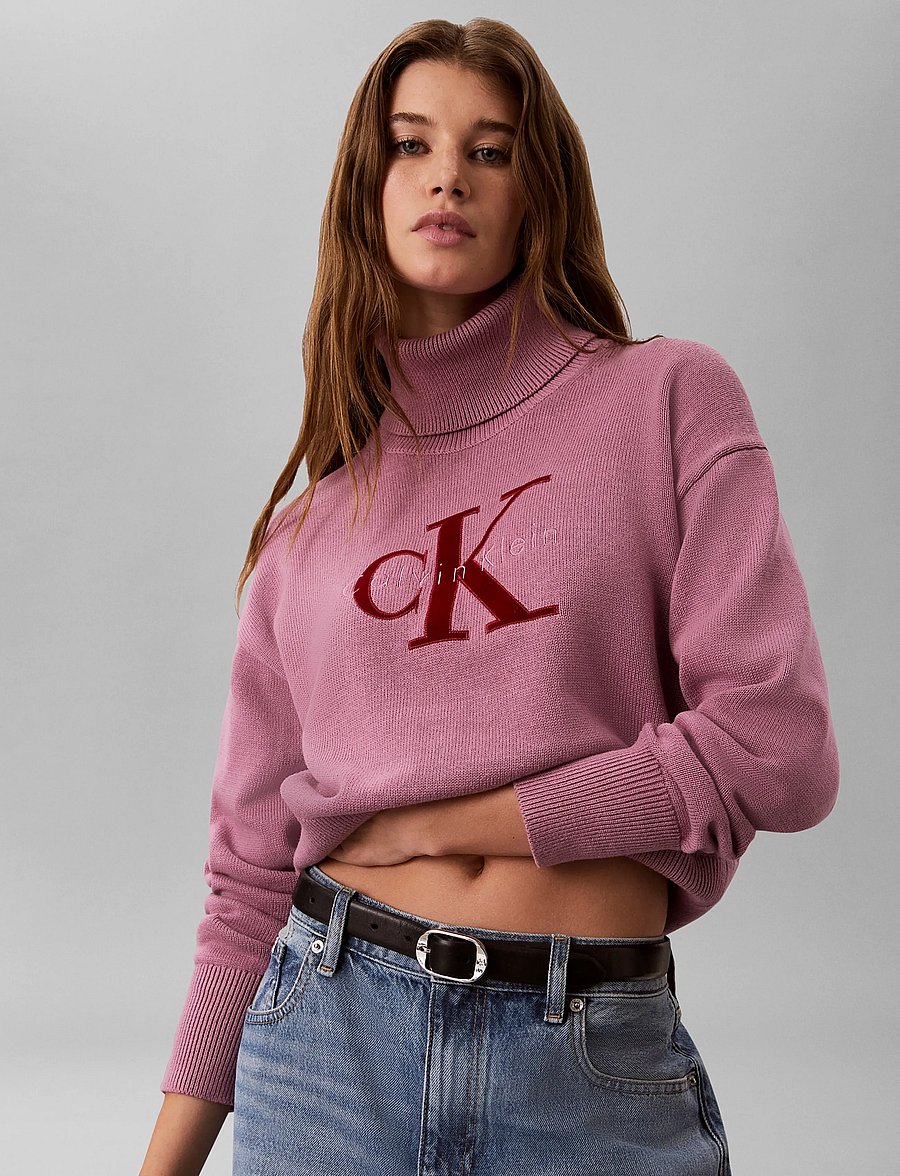 Calvin Klein Jeans - LS LOGO TNECK PULLOVER - rullekraver - dusky orchid - 3