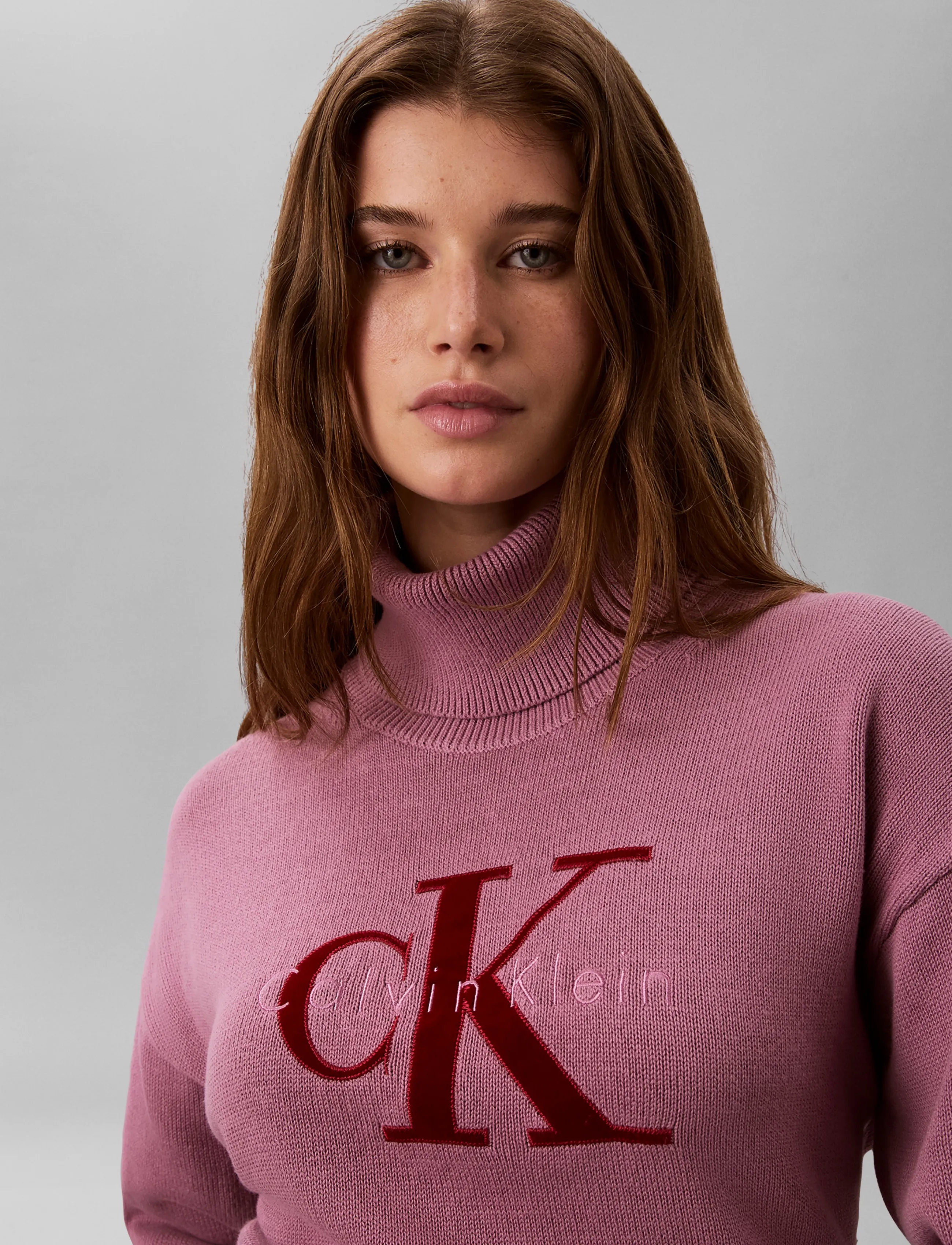 Calvin Klein Jeans - LS LOGO TNECK PULLOVER - rullekraver - dusky orchid - 4