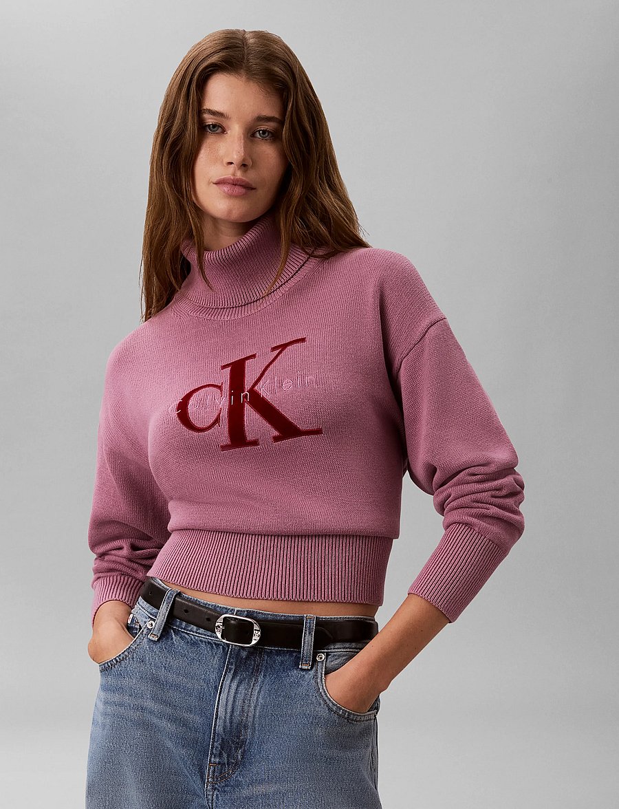 Calvin Klein Jeans - LS LOGO TNECK PULLOVER - rullekraver - dusky orchid - 5