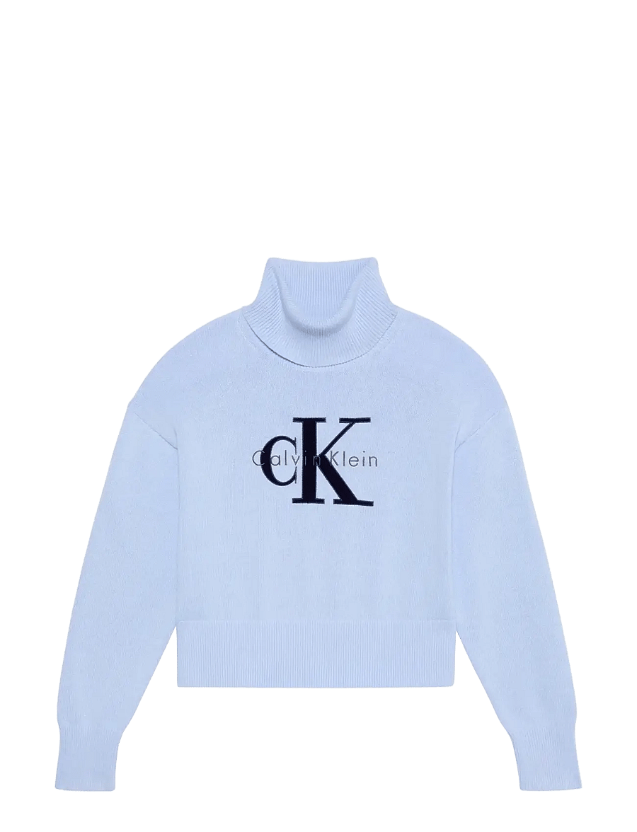 Calvin Klein Jeans - LS LOGO TNECK PULLOVER - rullekraver - sweet blue - 1