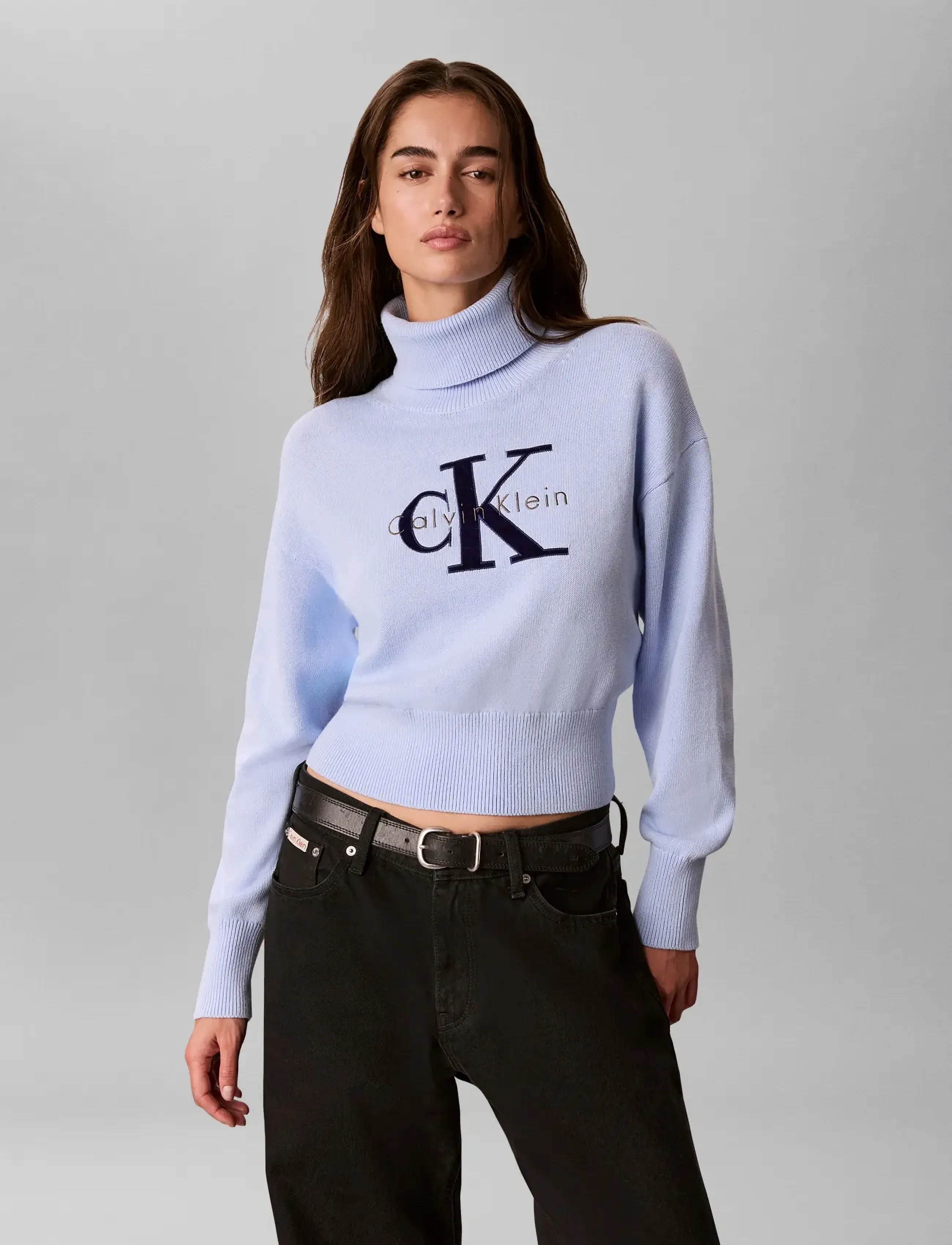 Calvin Klein Jeans - LS LOGO TNECK PULLOVER - rullekraver - sweet blue - 3
