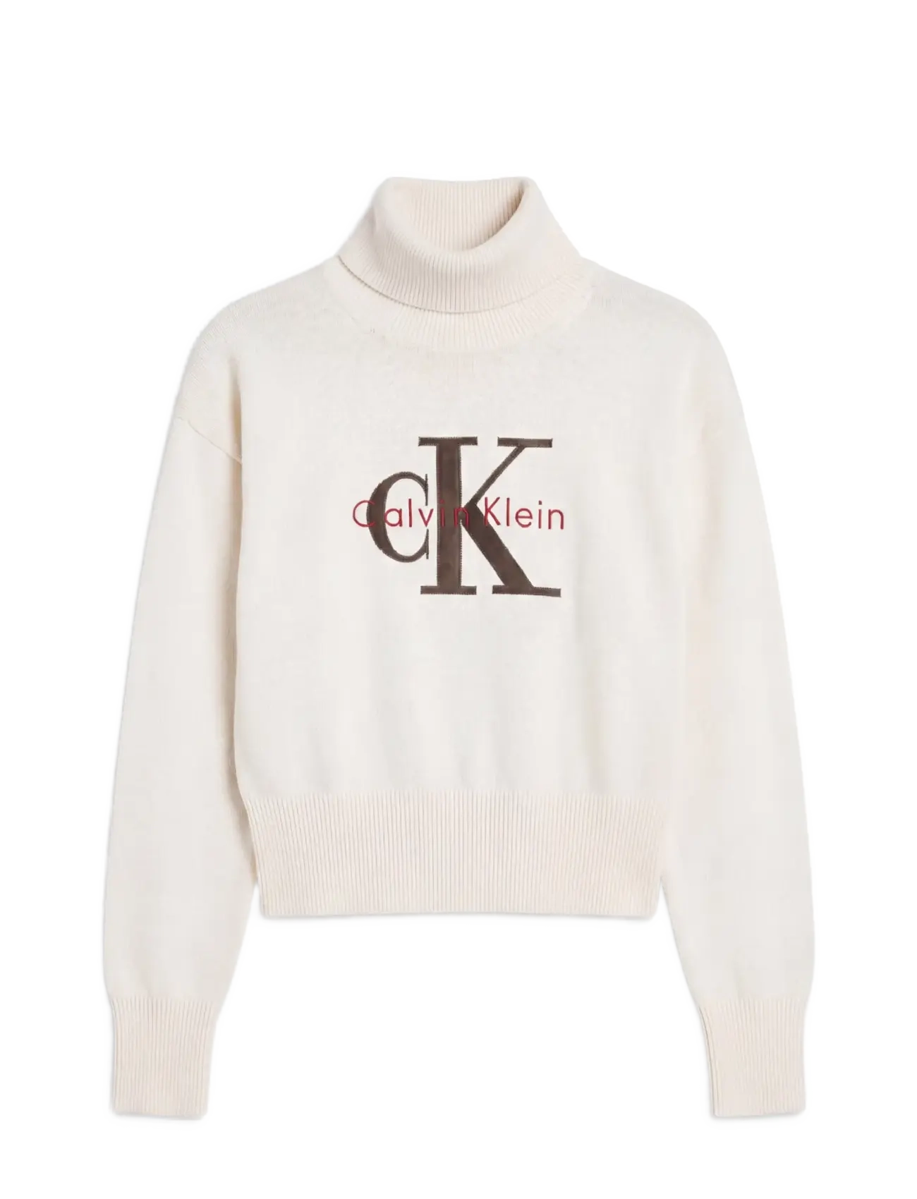Calvin Klein Jeans - LS LOGO TNECK PULLOVER - rullekraver - tofu - 1