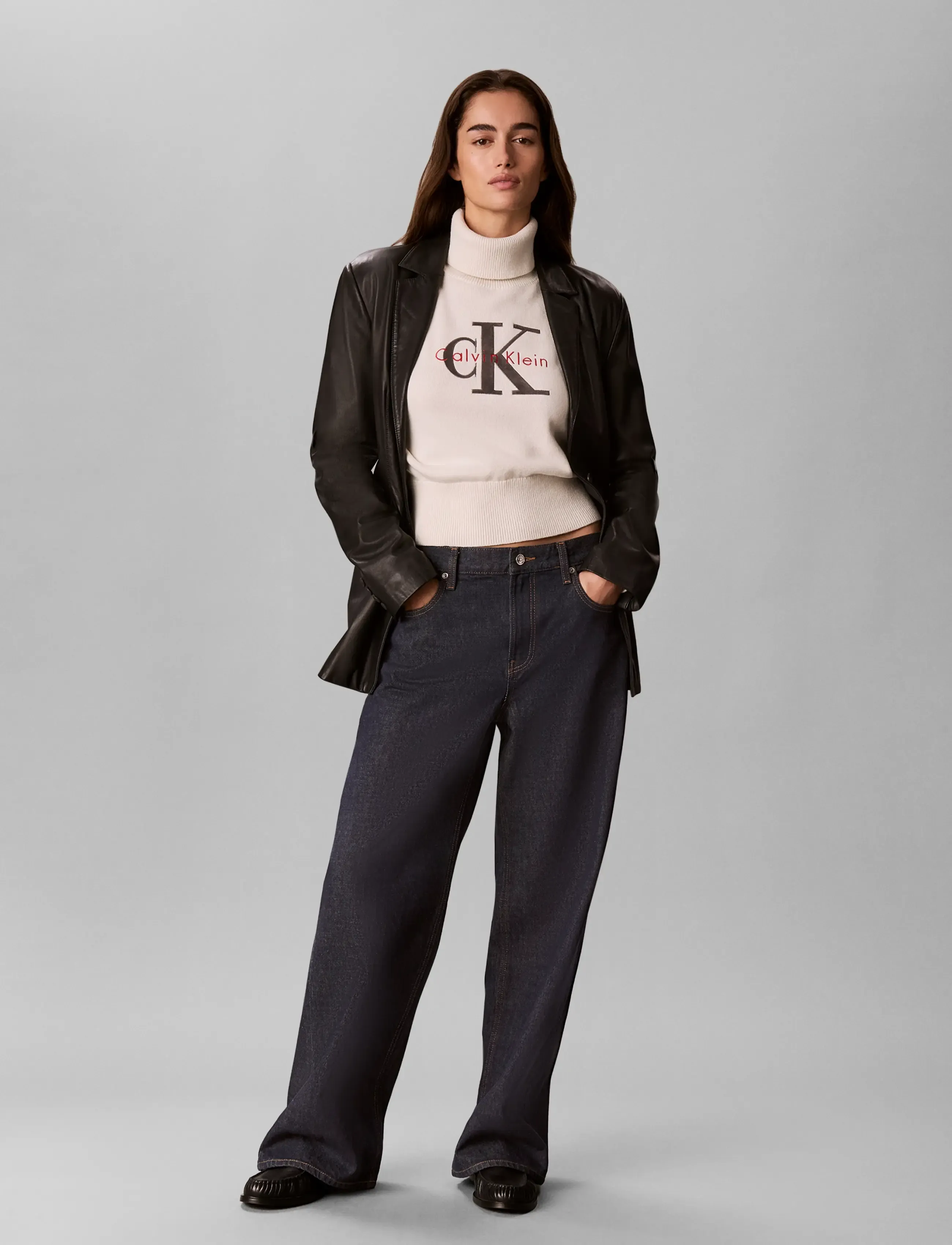 Calvin Klein Jeans - LS LOGO TNECK PULLOVER - rullekraver - tofu - 3