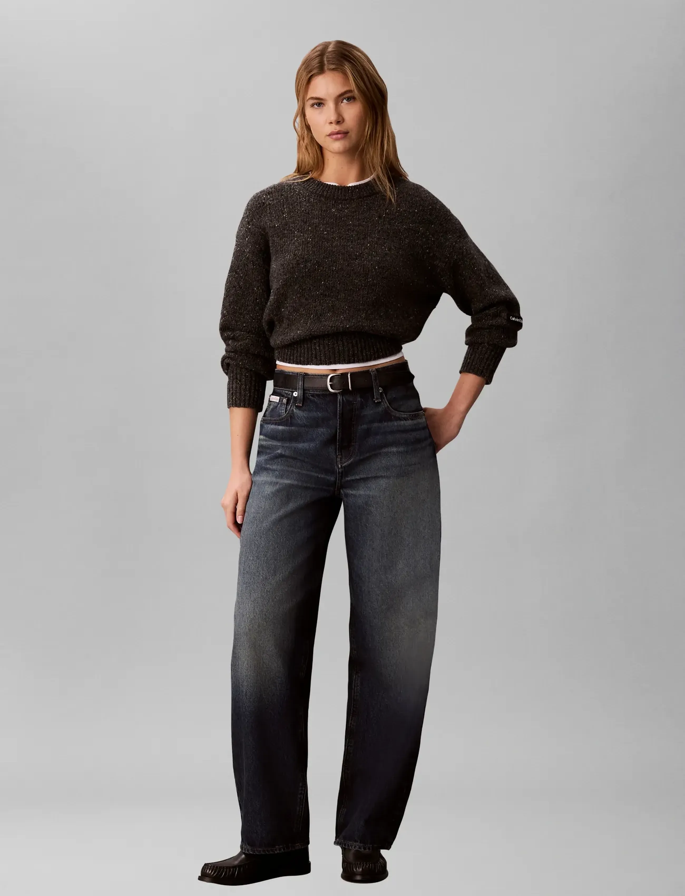 Calvin Klein Jeans DONEGAL CREWNECK - Calvin Klein - GUNMETAL / grey