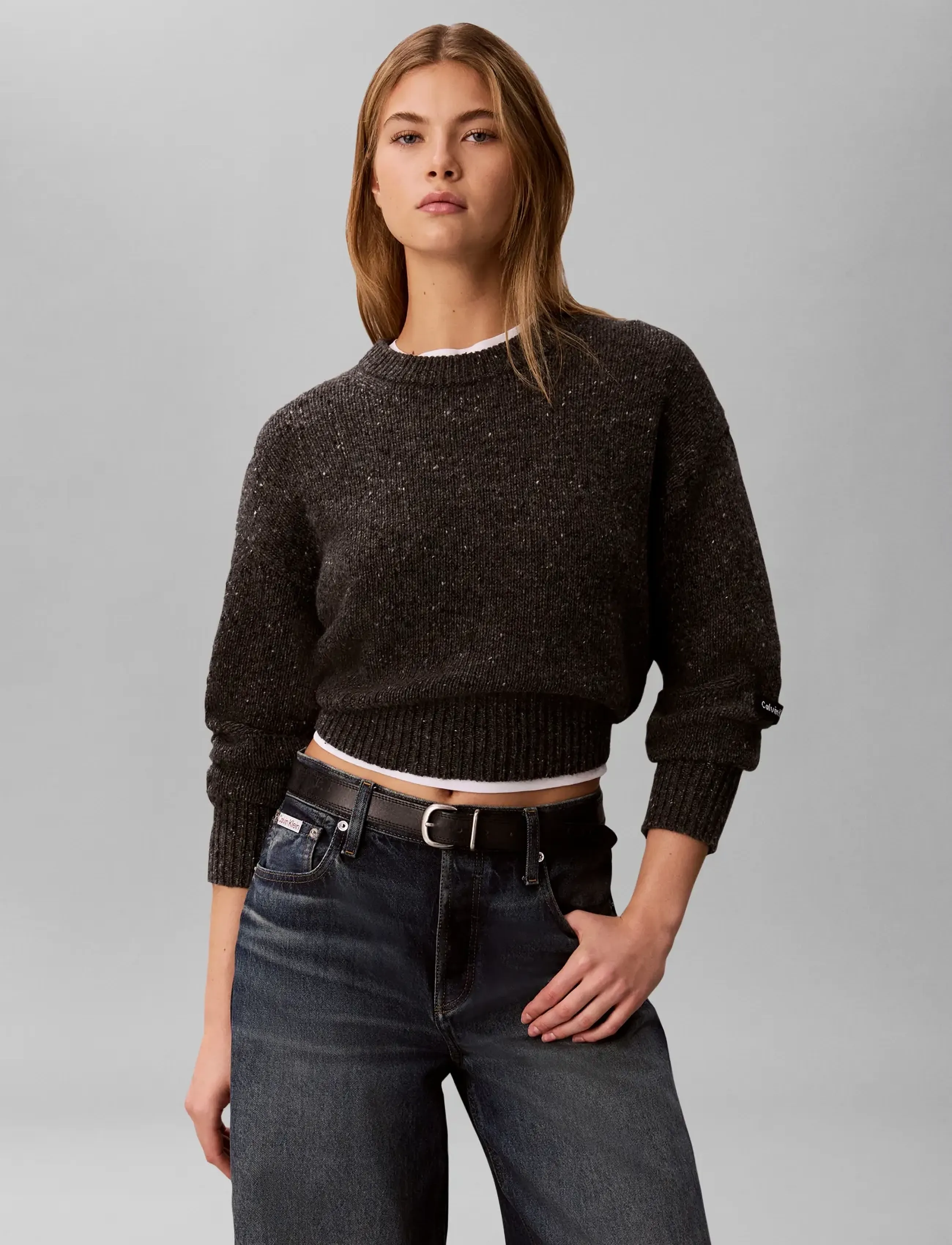 Calvin Klein Jeans - DONEGAL CREWNECK - striktrøjer - gunmetal - 3