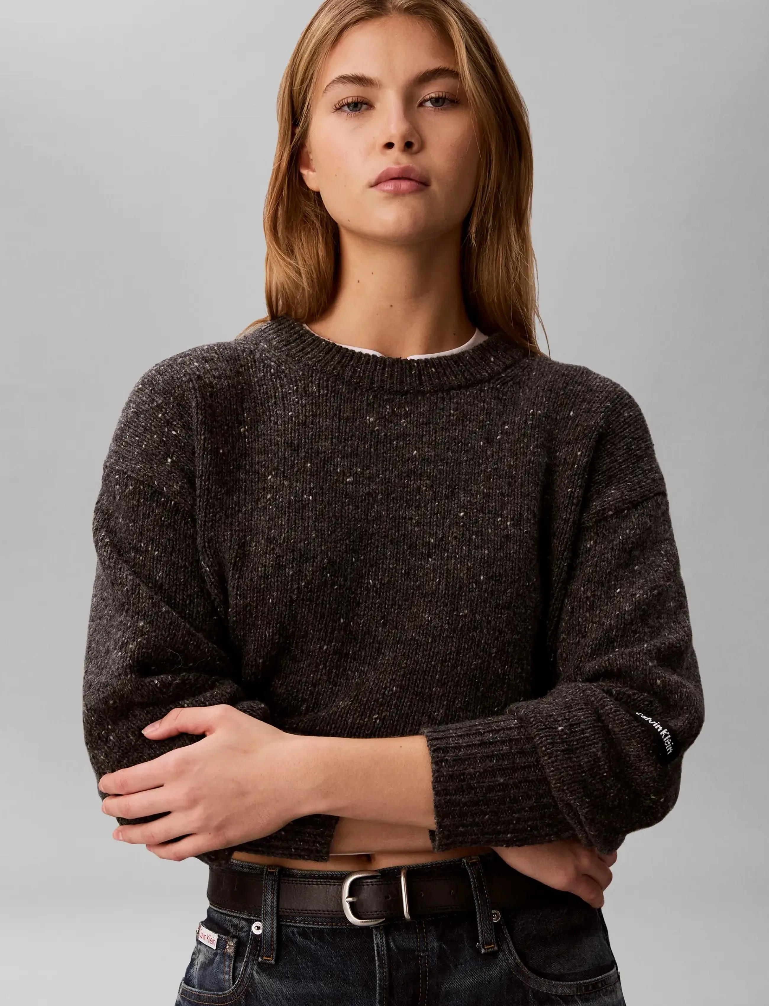 Calvin Klein Jeans - DONEGAL CREWNECK - striktrøjer - gunmetal - 4