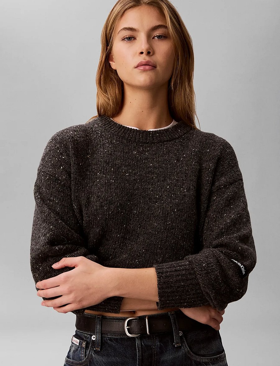 Calvin Klein Jeans - DONEGAL CREWNECK - striktrøjer - gunmetal - 4