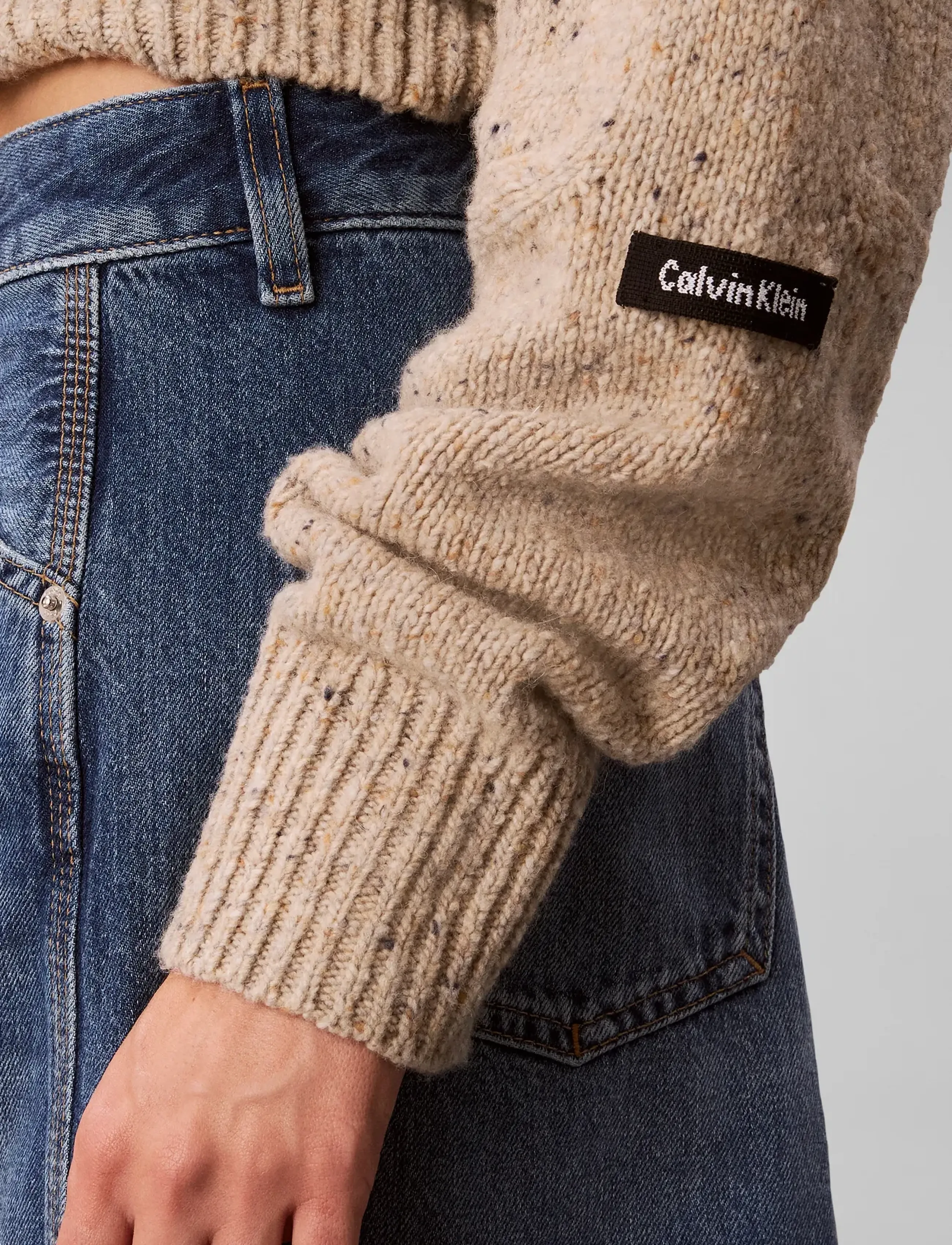 Calvin Klein Jeans - DONEGAL CREWNECK - striktrøjer - oatmeal - 5