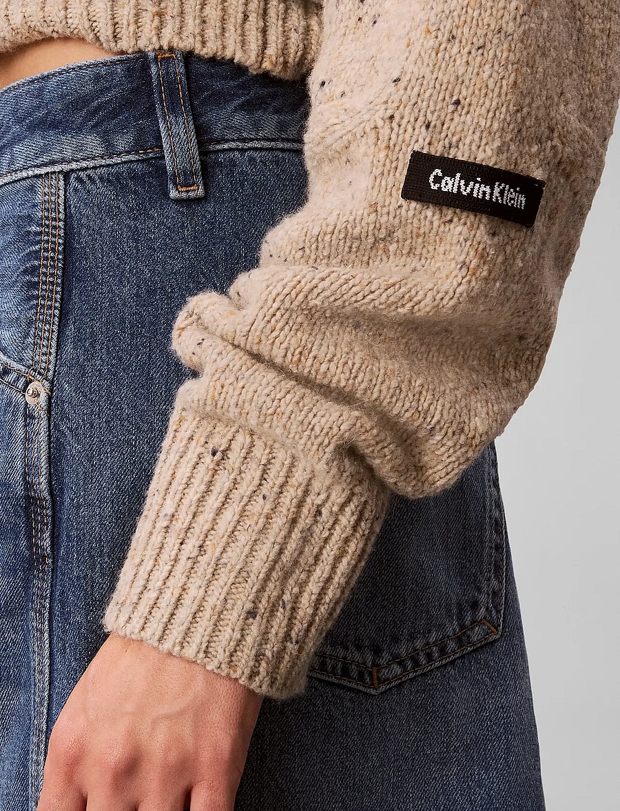Calvin Klein Jeans - DONEGAL CREWNECK - striktrøjer - oatmeal - 5