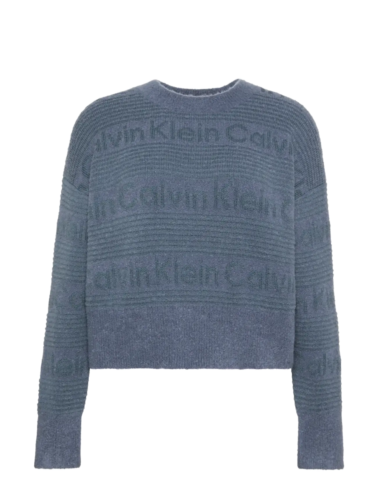 Calvin Klein Jeans WOOLY LOGO STRIPED SWEATER - Jumpers - GRISAILLE / grey