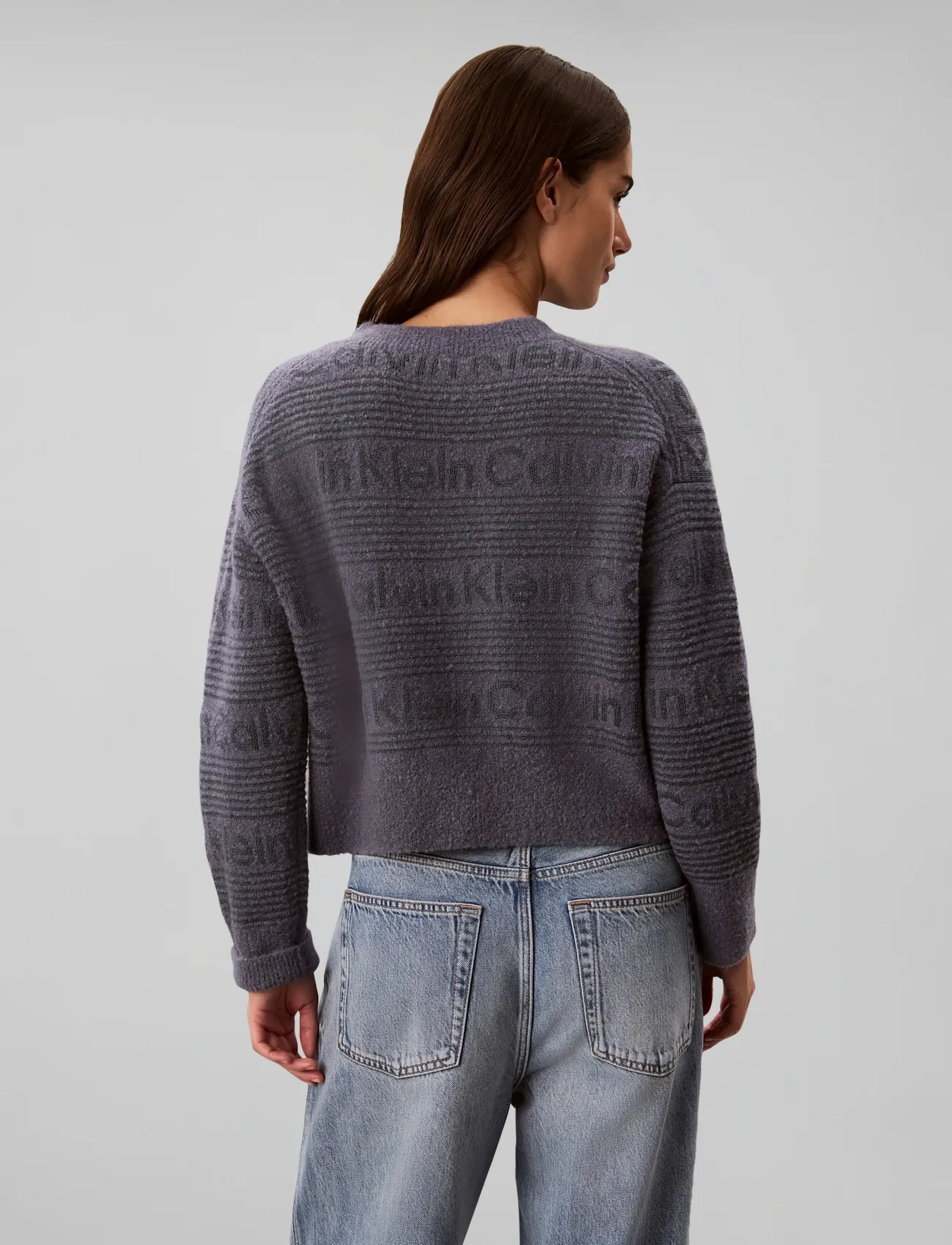 Calvin Klein Jeans - WOOLY LOGO STRIPED SWEATER - jumpers - grisaille - 2