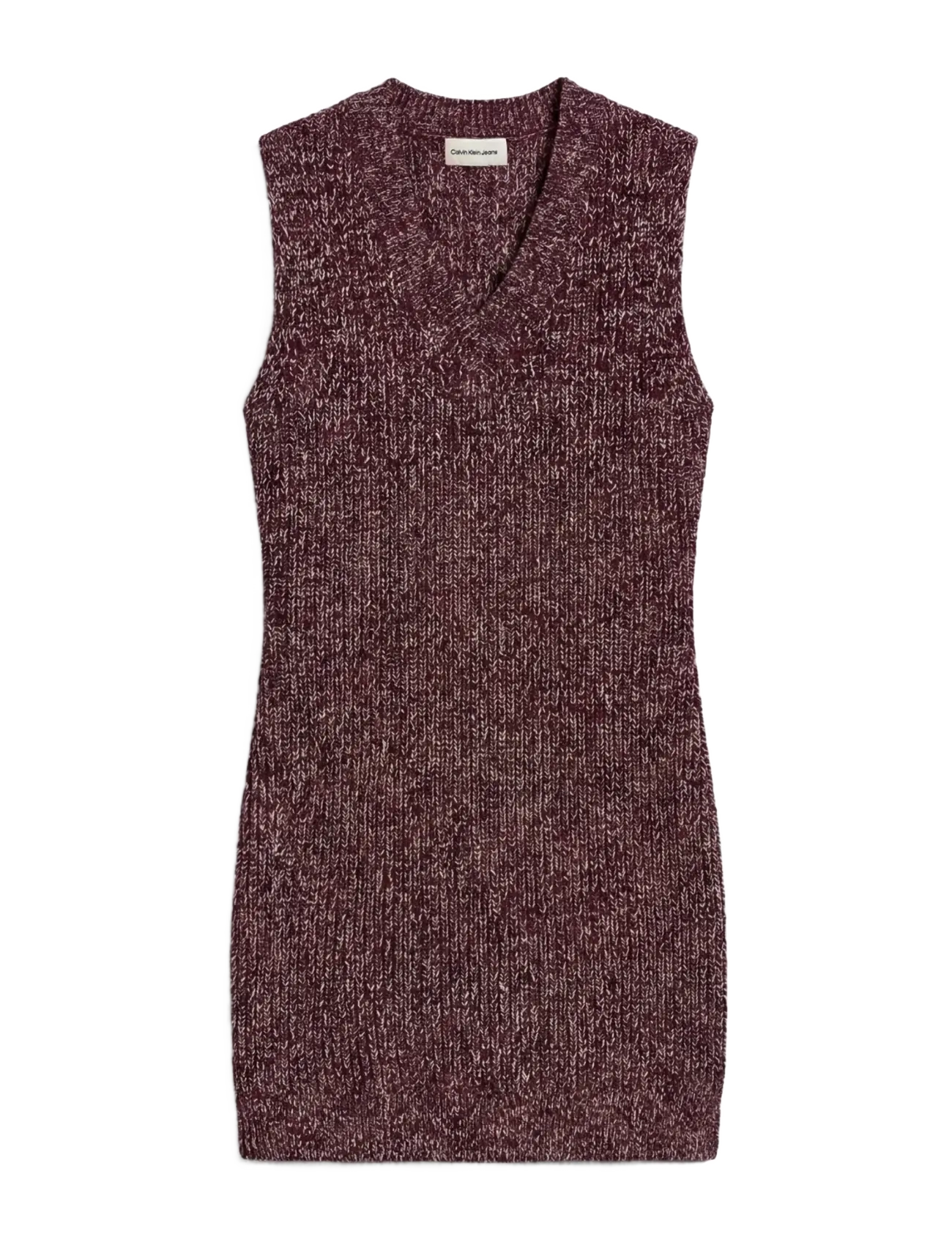 Calvin Klein Jeans - CHUNKY COTTON MOULINE VEST DRESS - stickade klänningar - rhododendron - 1