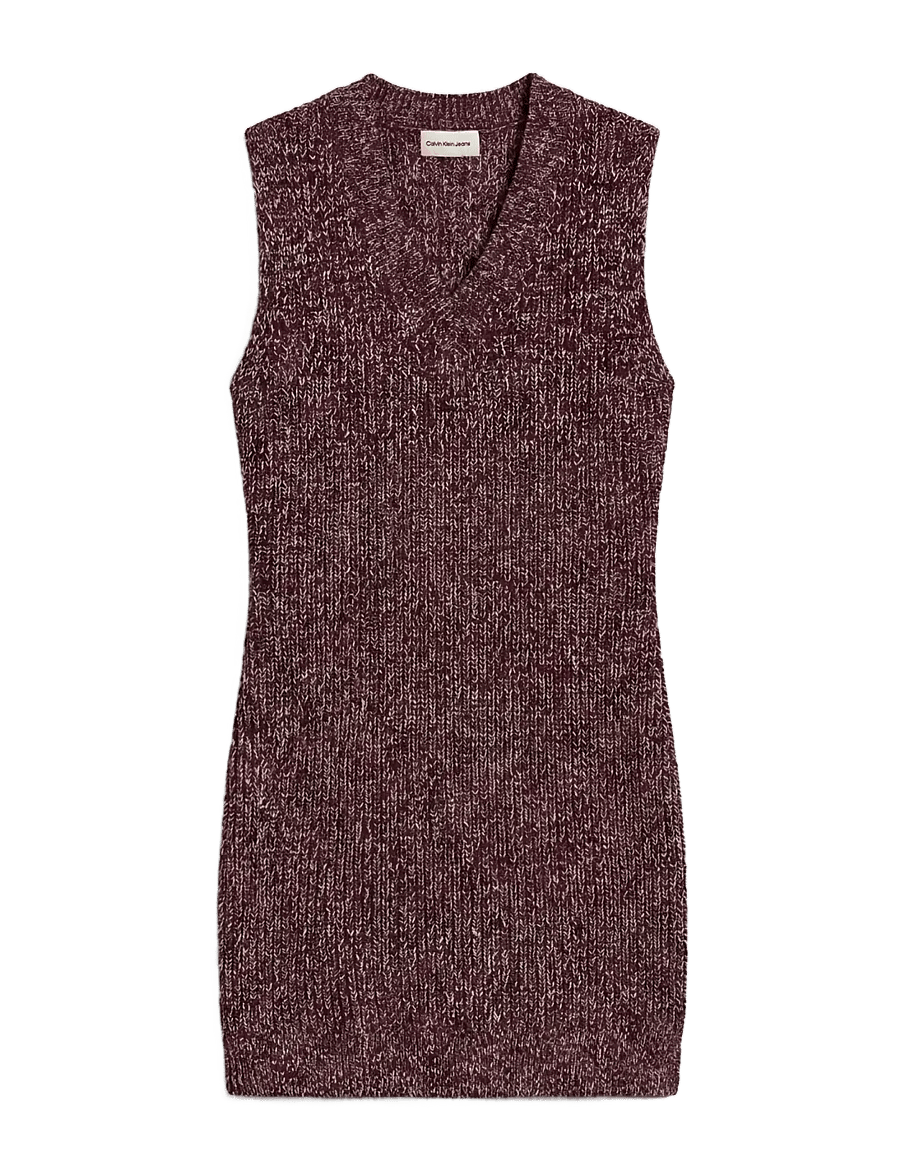 Calvin Klein Jeans - CHUNKY COTTON MOULINE VEST DRESS - strickkleider - rhododendron - 1