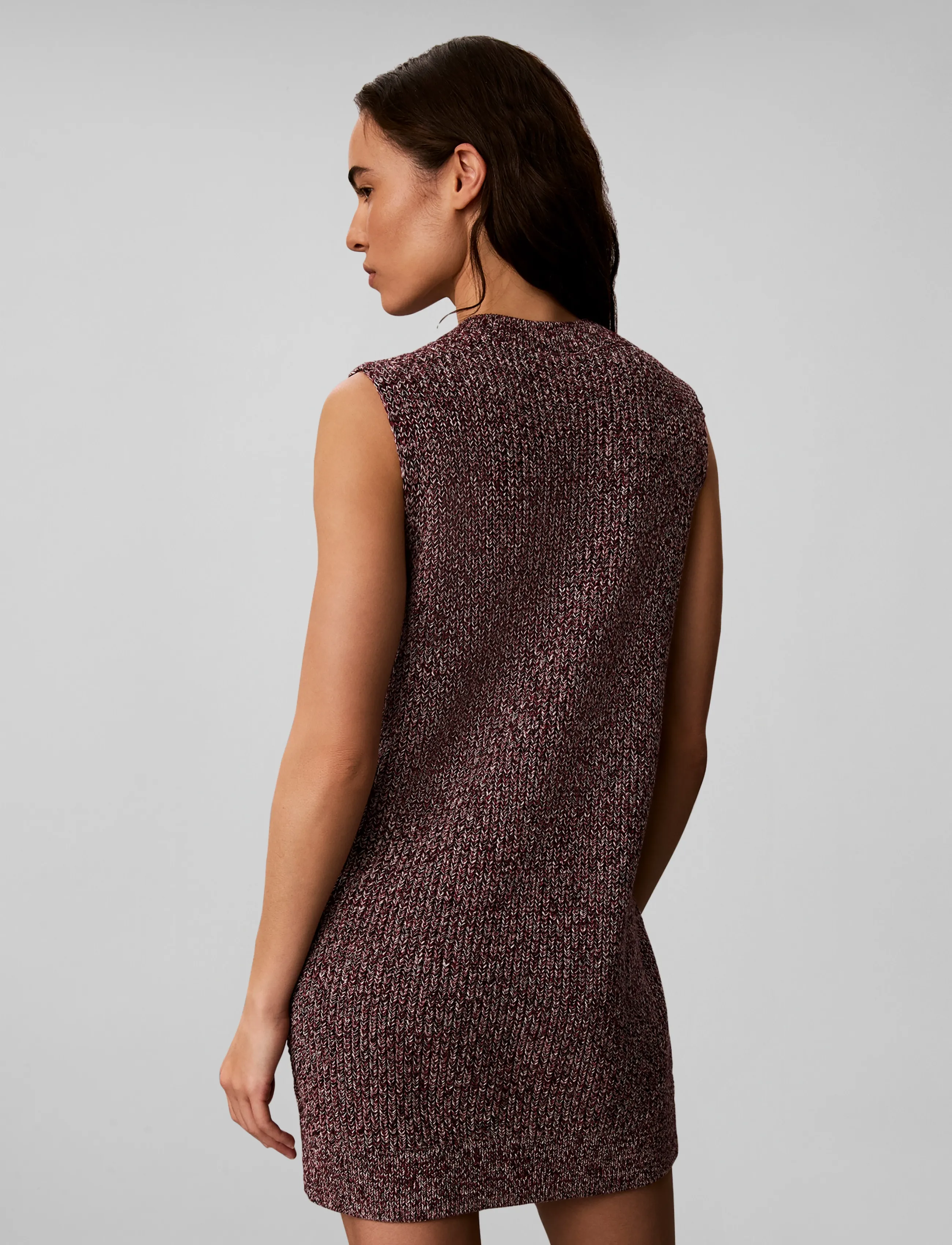 Calvin Klein Jeans - CHUNKY COTTON MOULINE VEST DRESS - stickade klänningar - rhododendron - 2