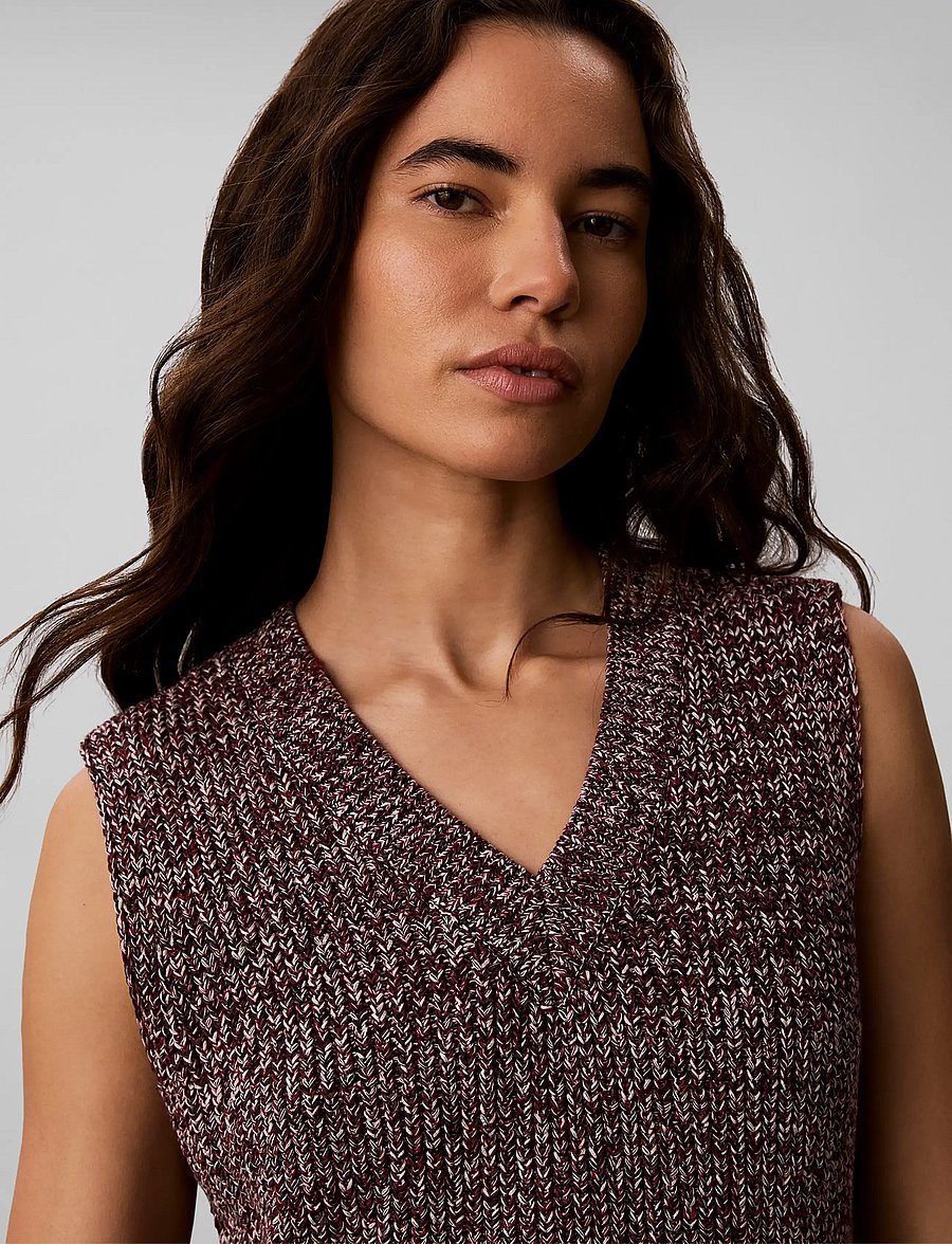 Calvin Klein Jeans - CHUNKY COTTON MOULINE VEST DRESS - strickkleider - rhododendron - 4