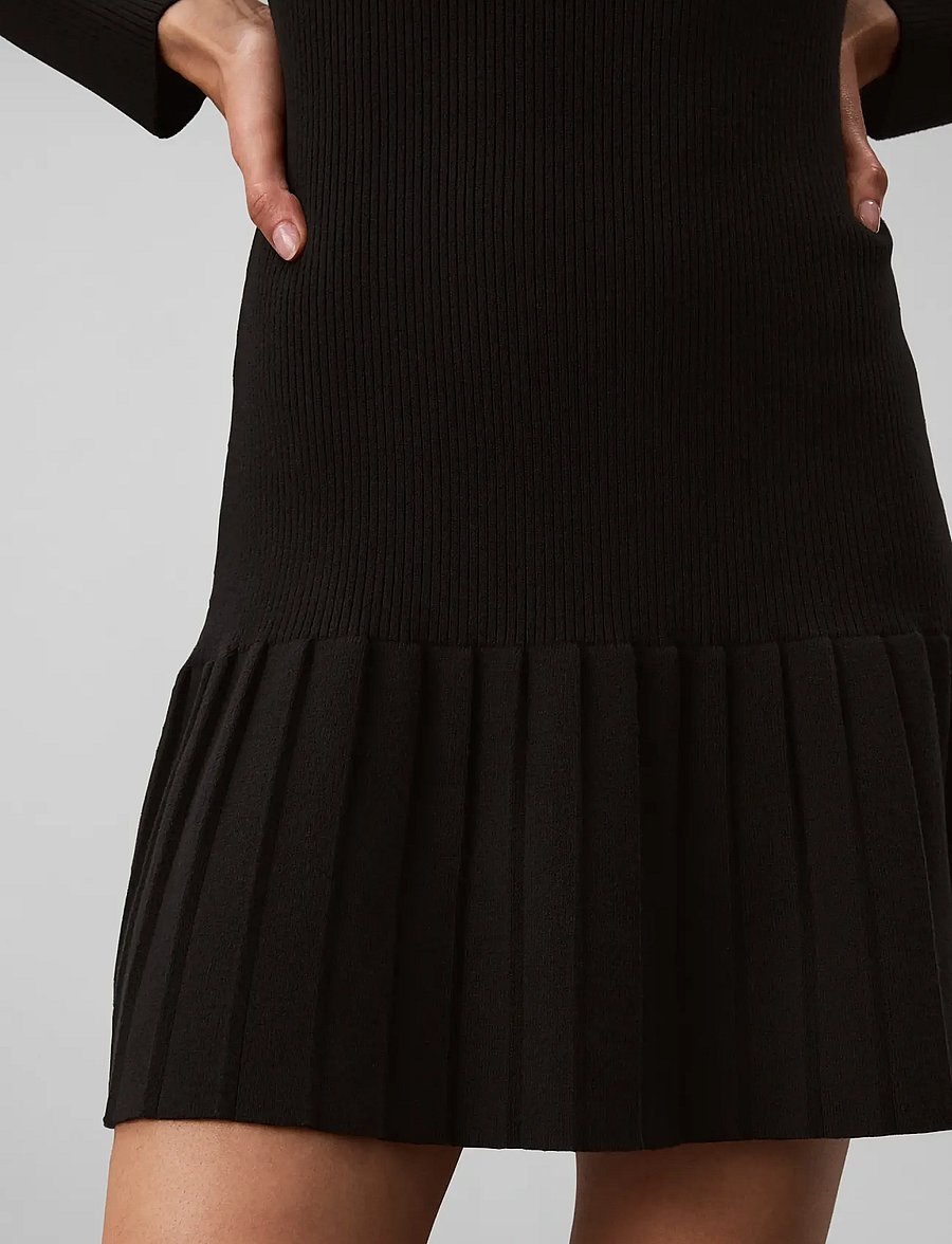 Calvin Klein Jeans - MOCKNECK LS MINIDRESS - kootud kleidid - black - 5