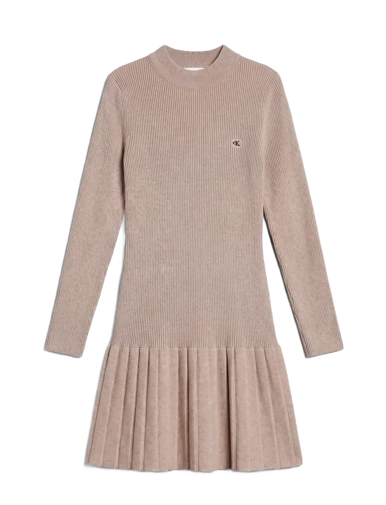 Calvin Klein Jeans - MOCKNECK LS MINIDRESS - oatmeal melange - 1