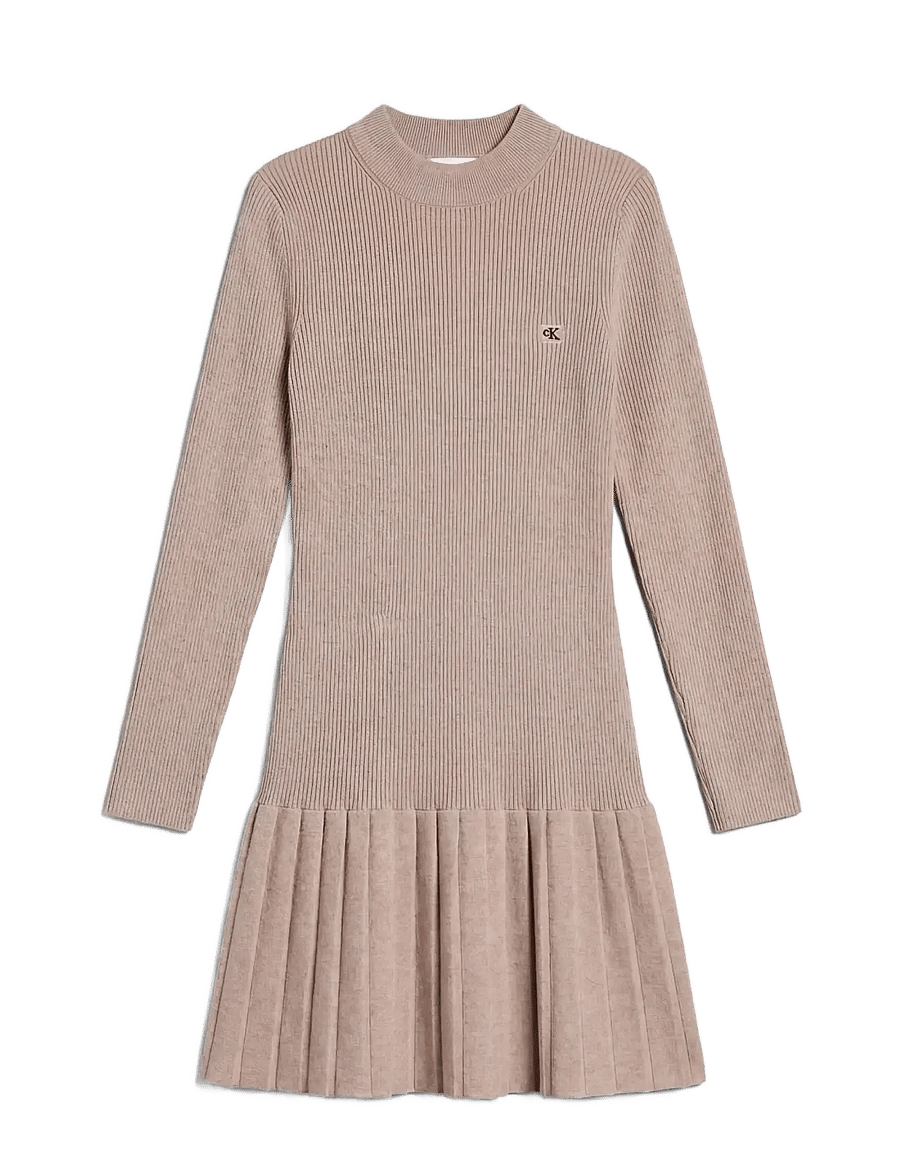 Calvin Klein Jeans - MOCKNECK LS MINIDRESS - oatmeal melange - 1