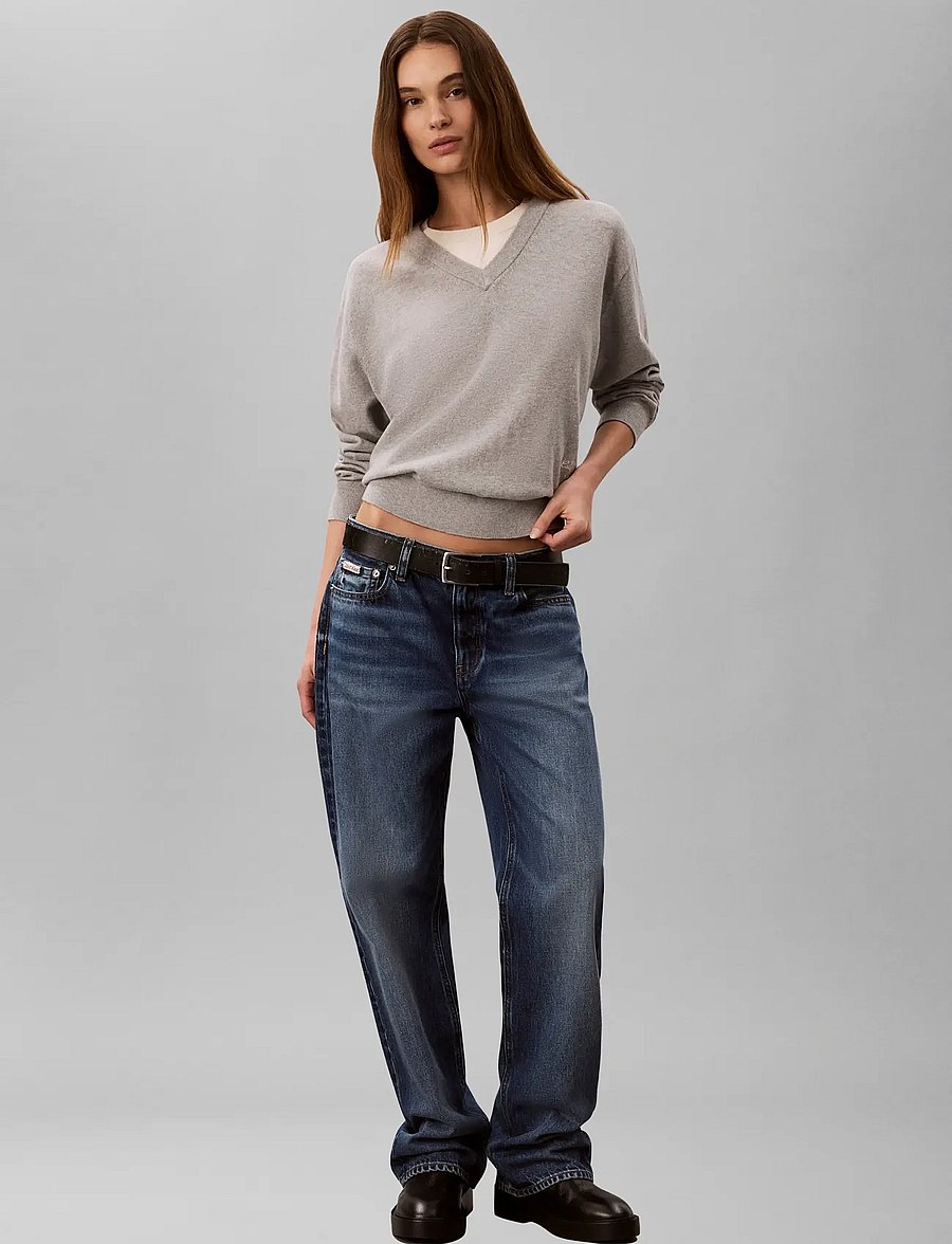 Calvin Klein Jeans - BILAYER LS TOP - stickade tröjor - b10 grey heather - 0