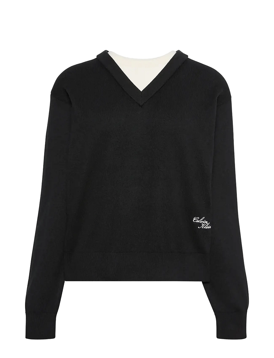 Calvin Klein Jeans - BILAYER LS TOP - black - 1