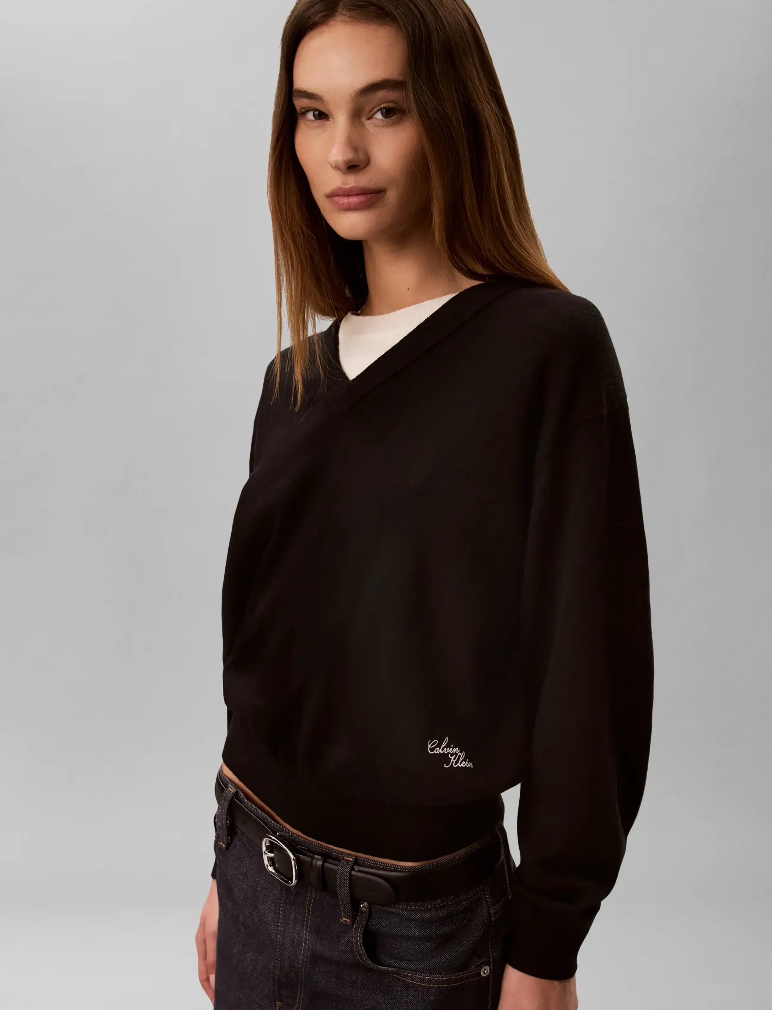 Calvin Klein Jeans BILAYER LS TOP - Fødselsdag - BLACK / black