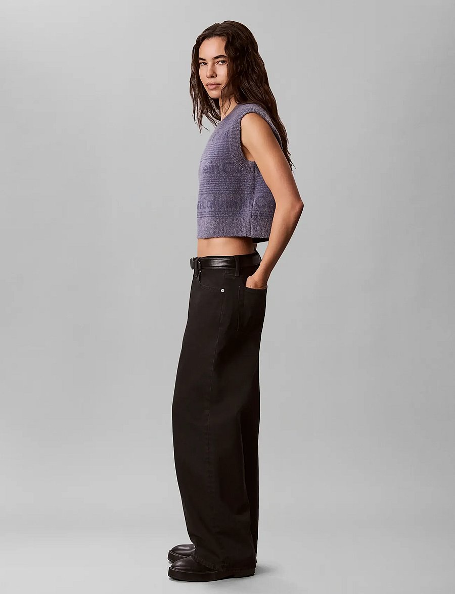 Calvin Klein Jeans - WOOLY LOGO STRIPED VEST - megztos liemenės - grisaille - 5