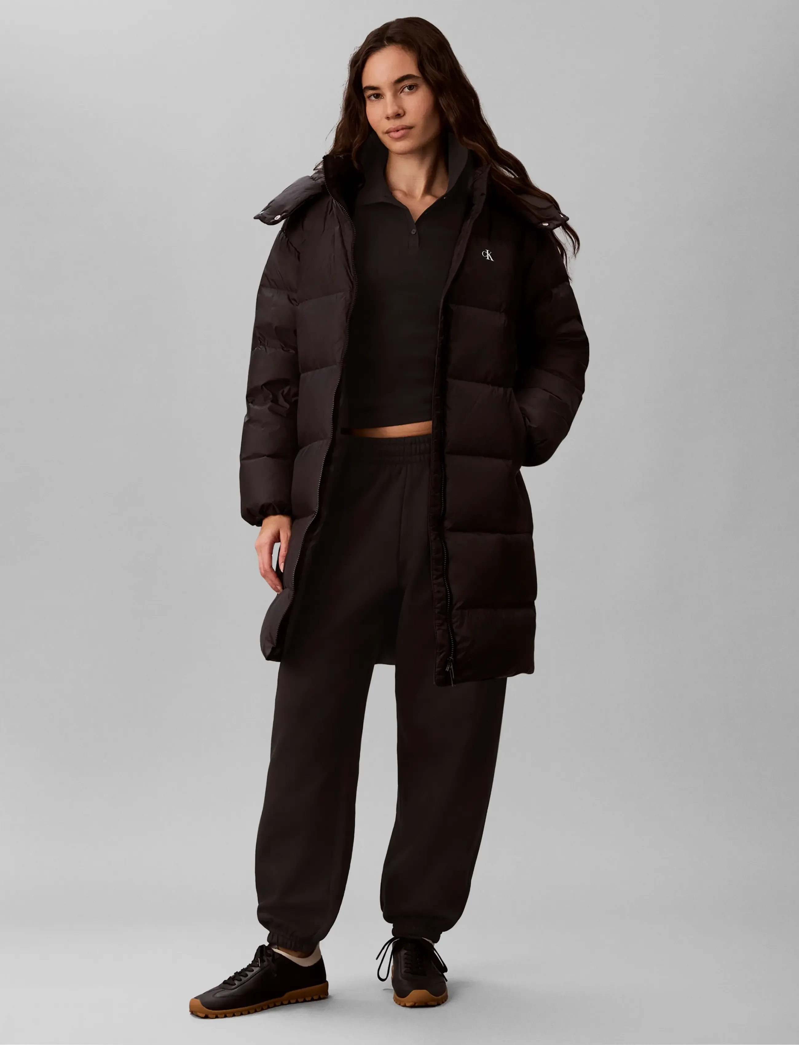 Calvin Klein Jeans Essential Mw Long Down Puffer, Kvinder, Lang Dunjakke, Sort, Str: XS