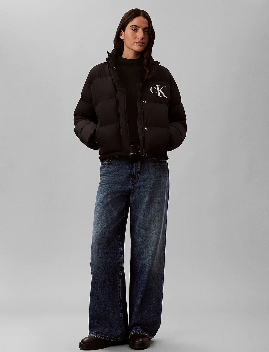 Calvin Klein Jeans - MATTE MW PATCH LOGO DOWN PUFFER - winterjacken - black - 0