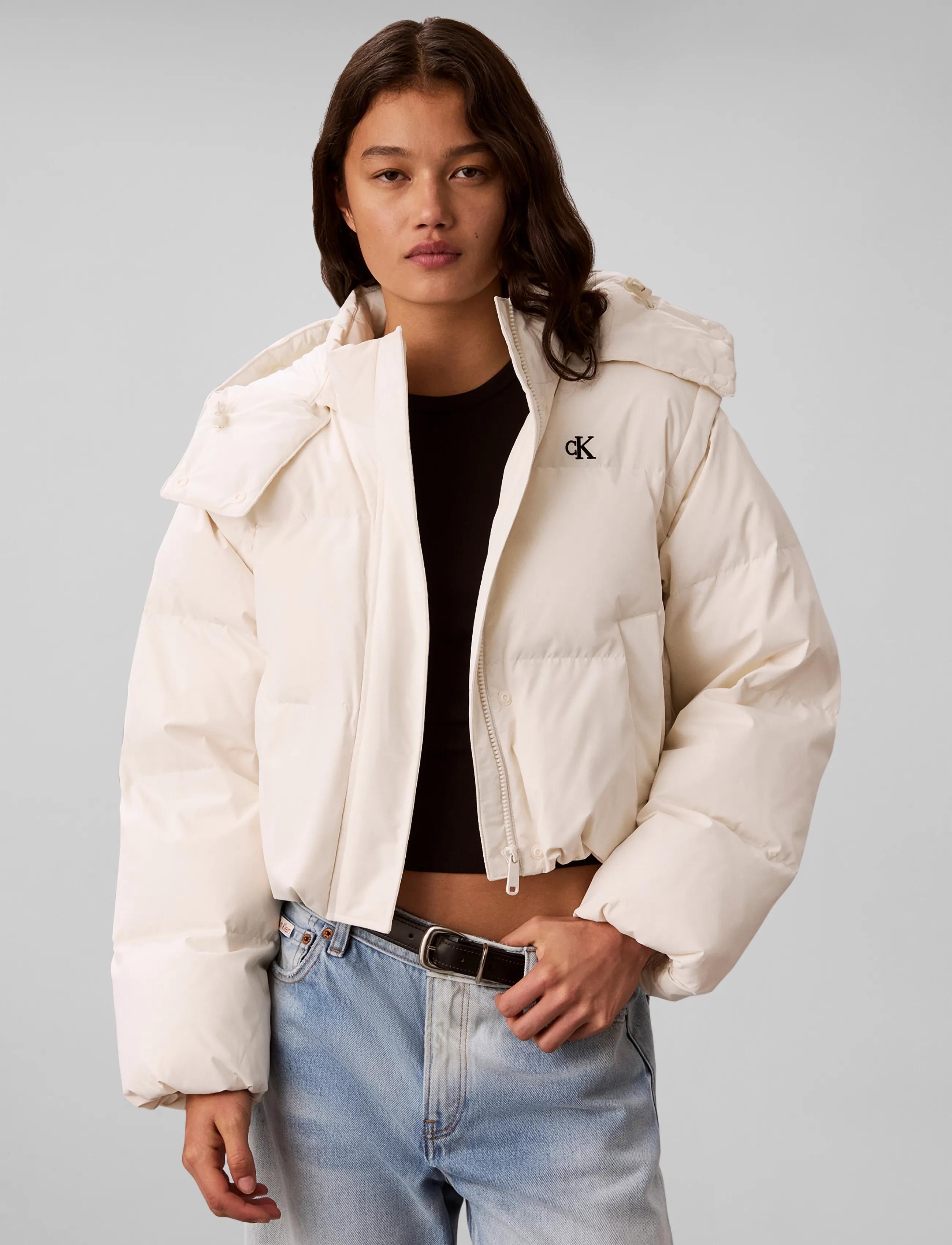 Matte Detachable Slv Short Down 3