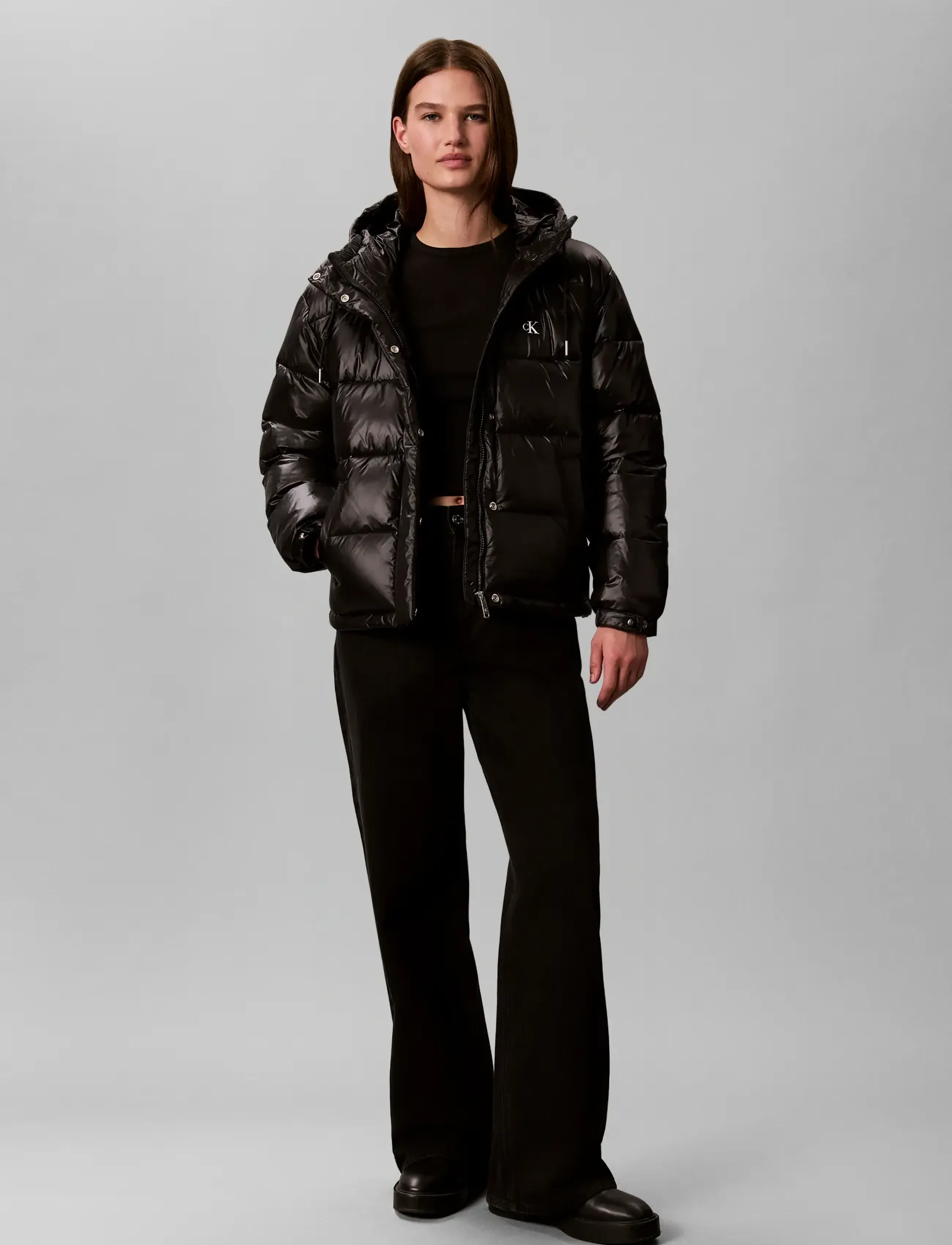 Calvin Klein Jeans SHINE MW CLASSIC PUFFER - Kleidung - BLACK / black