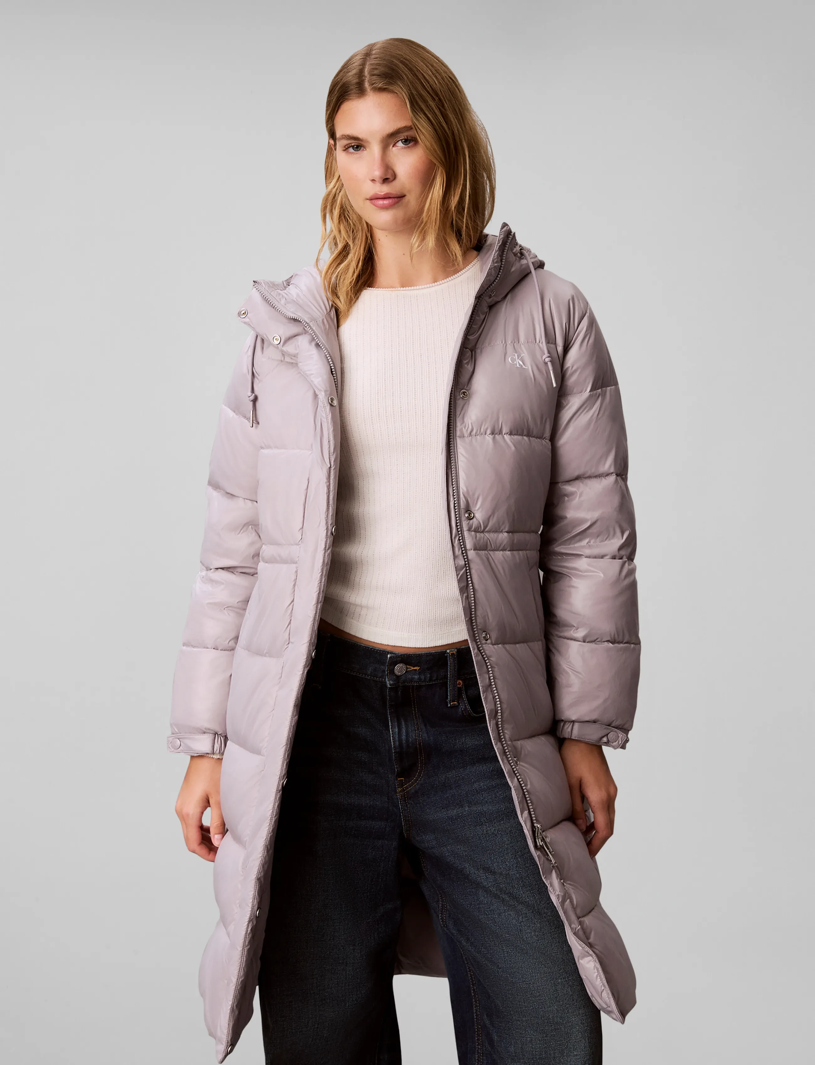 Calvin Klein Jeans - SHINE MW LONG PUFFER - winterjacken - flat gray - 3
