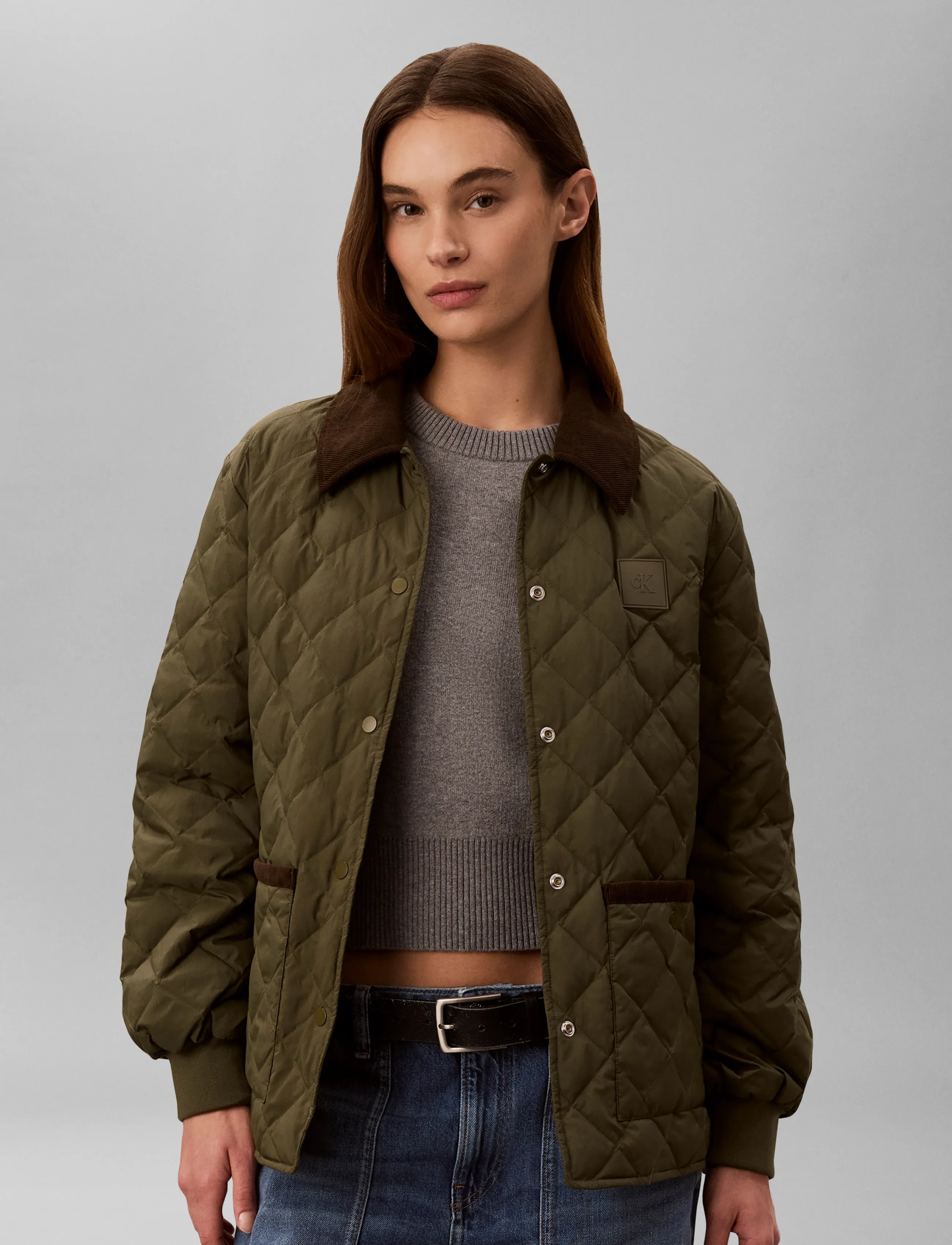 Calvin Klein Jeans - LW MID DOWN QUILTED LINER JACKET - forårsjakker - olive night - 3