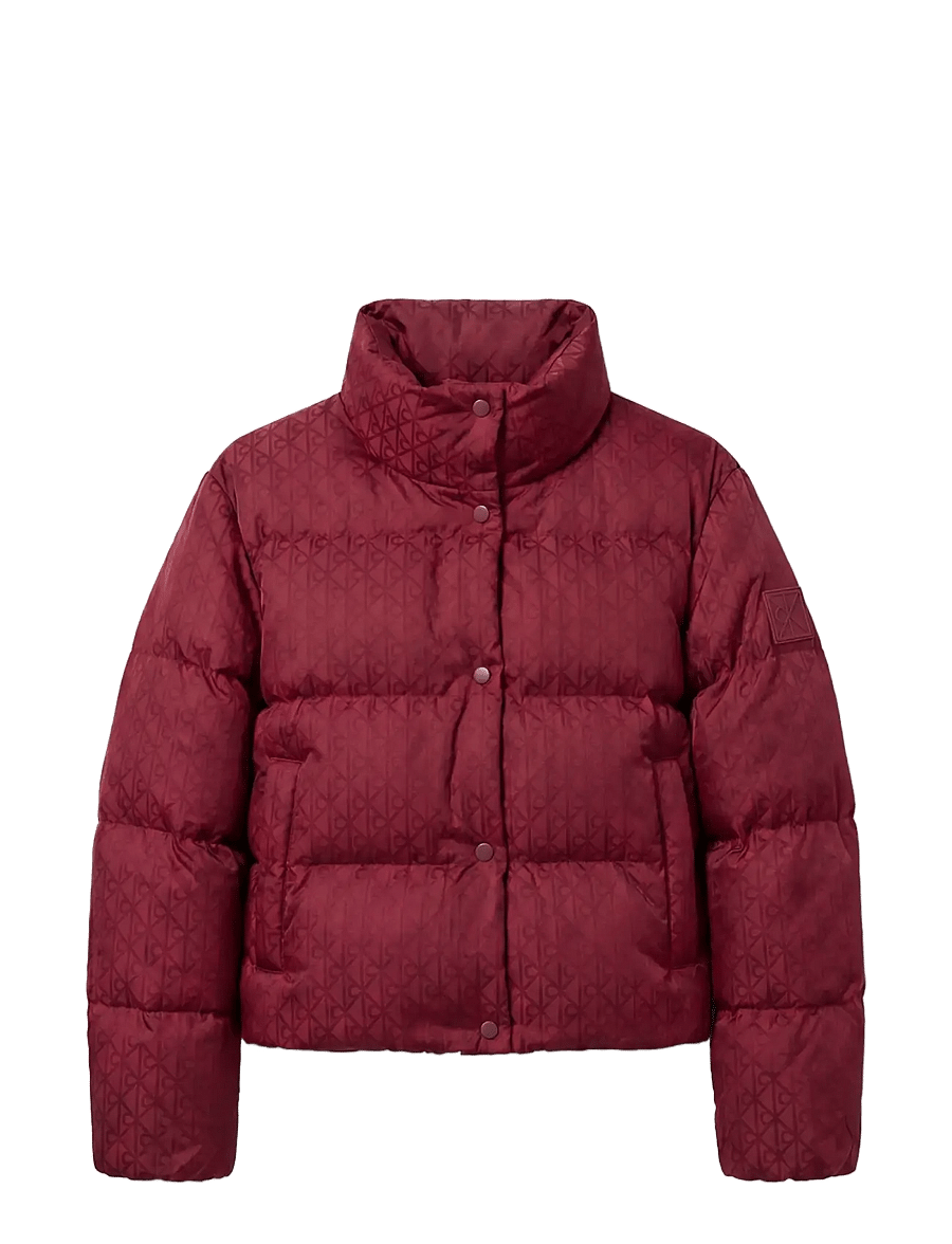 Calvin Klein Jeans - AOP JACQUARD SHORT DOWN PUFFER - vinterjakker - rhododendron ck emblem jacquard - 1