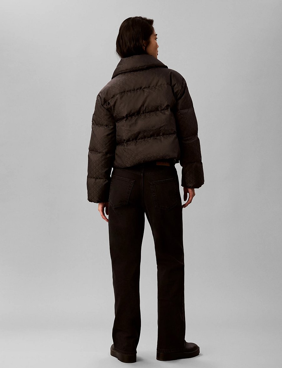 Calvin Klein Jeans - AOP JACQUARD SHORT DOWN PUFFER - vinterjakker - black ck emblem jacquard - 2