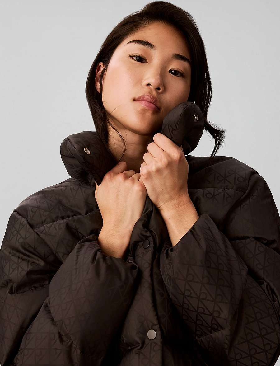 Calvin Klein Jeans - AOP JACQUARD SHORT DOWN PUFFER - vinterjakker - black ck emblem jacquard - 4
